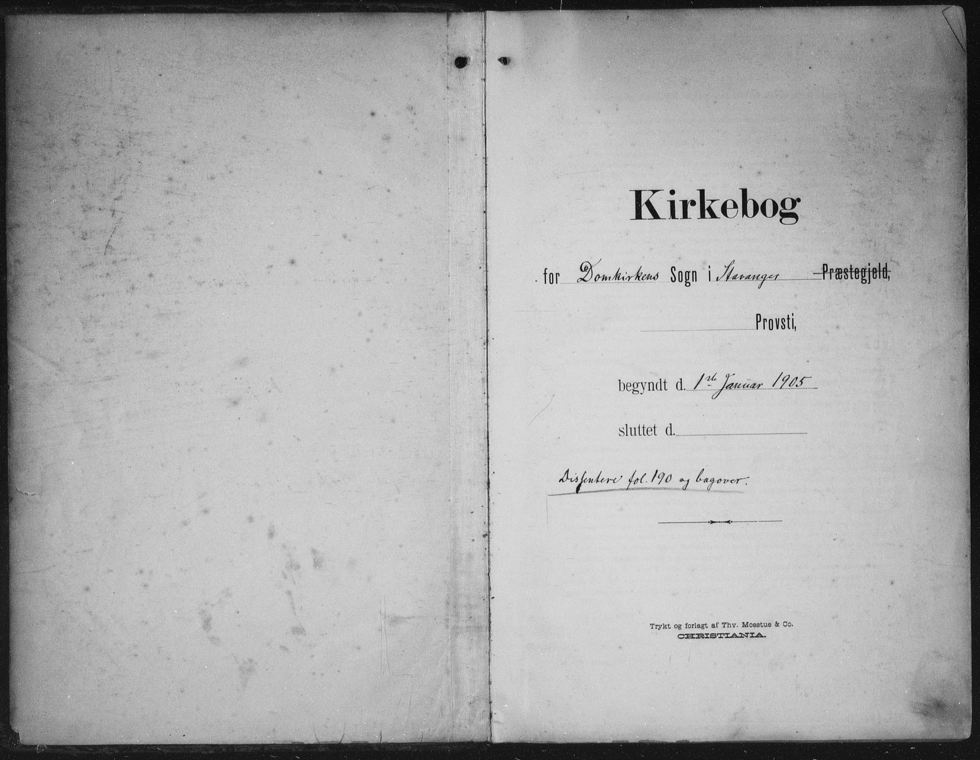 Domkirken sokneprestkontor, SAST/A-101812/002/A/L0016: Ministerialbok nr. A 33, 1905-1922