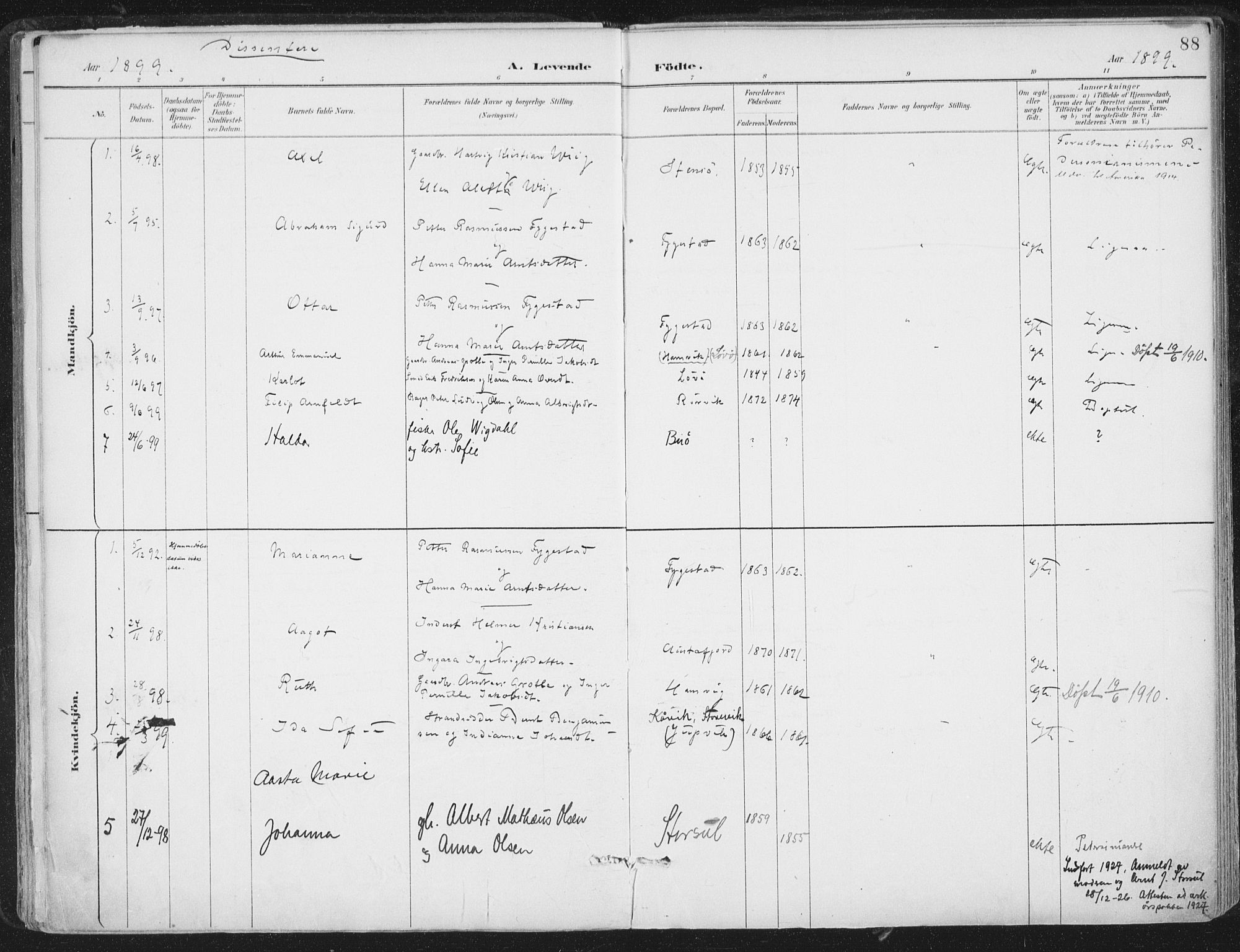 Ministerialprotokoller, klokkerbøker og fødselsregistre - Nord-Trøndelag, AV/SAT-A-1458/786/L0687: Ministerialbok nr. 786A03, 1888-1898, s. 88