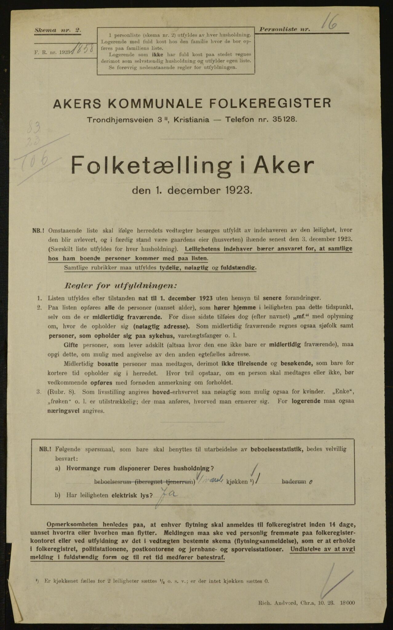 , Kommunal folketelling 1.12.1923 for Aker, 1923, s. 34500