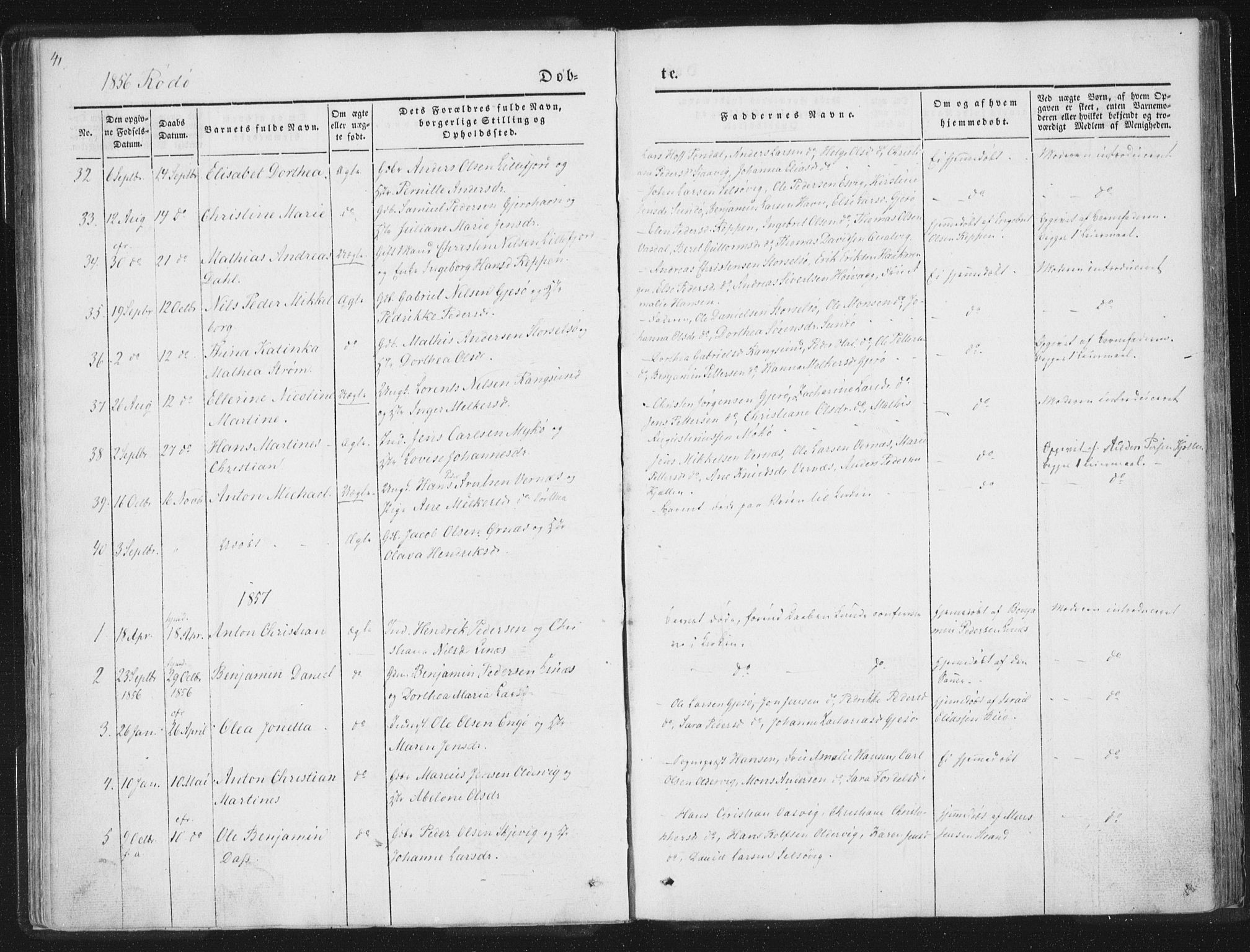 Ministerialprotokoller, klokkerbøker og fødselsregistre - Nordland, SAT/A-1459/841/L0602: Ministerialbok nr. 841A08 /1, 1845-1859, s. 41