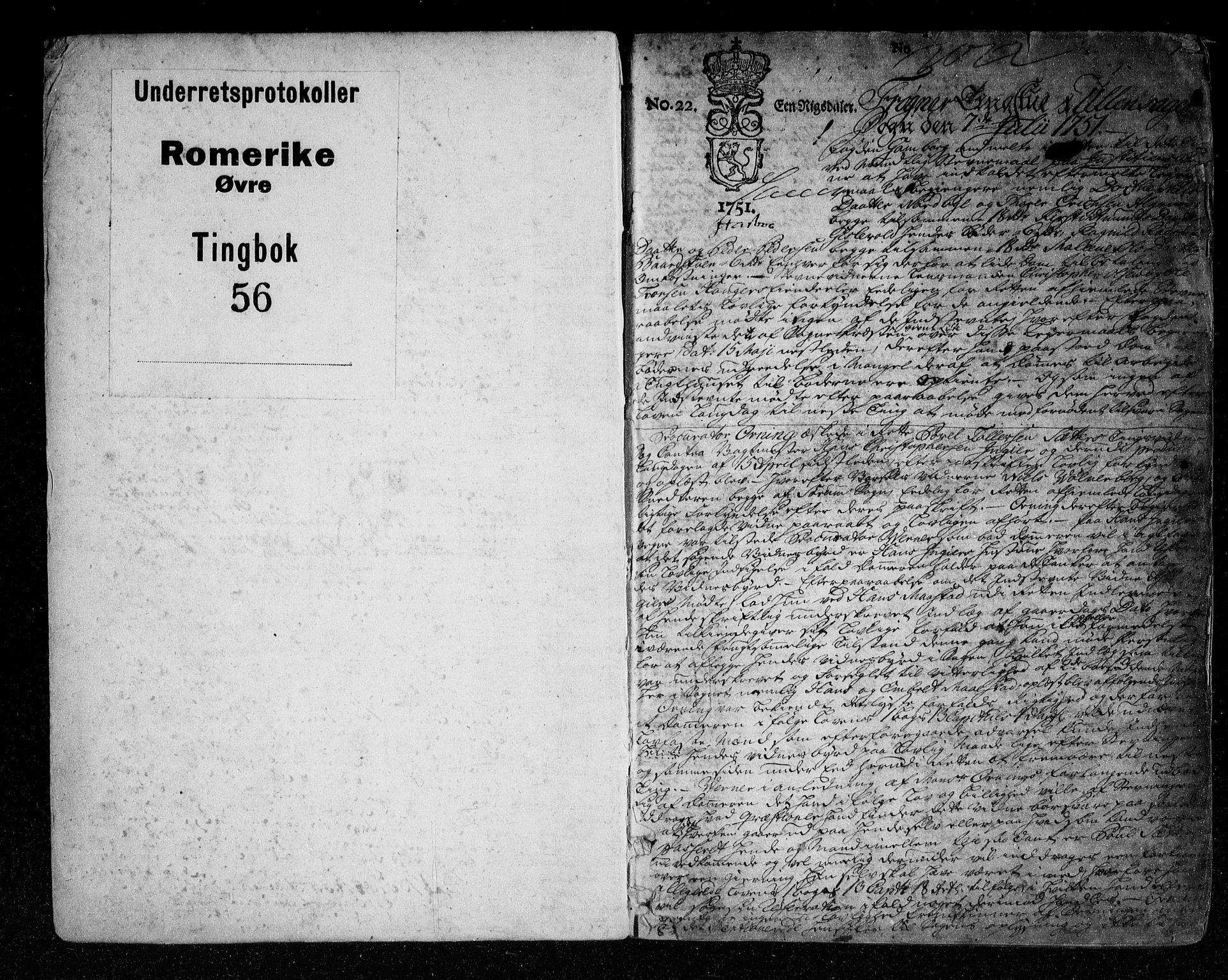 Øvre Romerike sorenskriveri, AV/SAO-A-10649/F/Fb/L0056: Tingbok 56, 1751-1754, s. 0b-1a