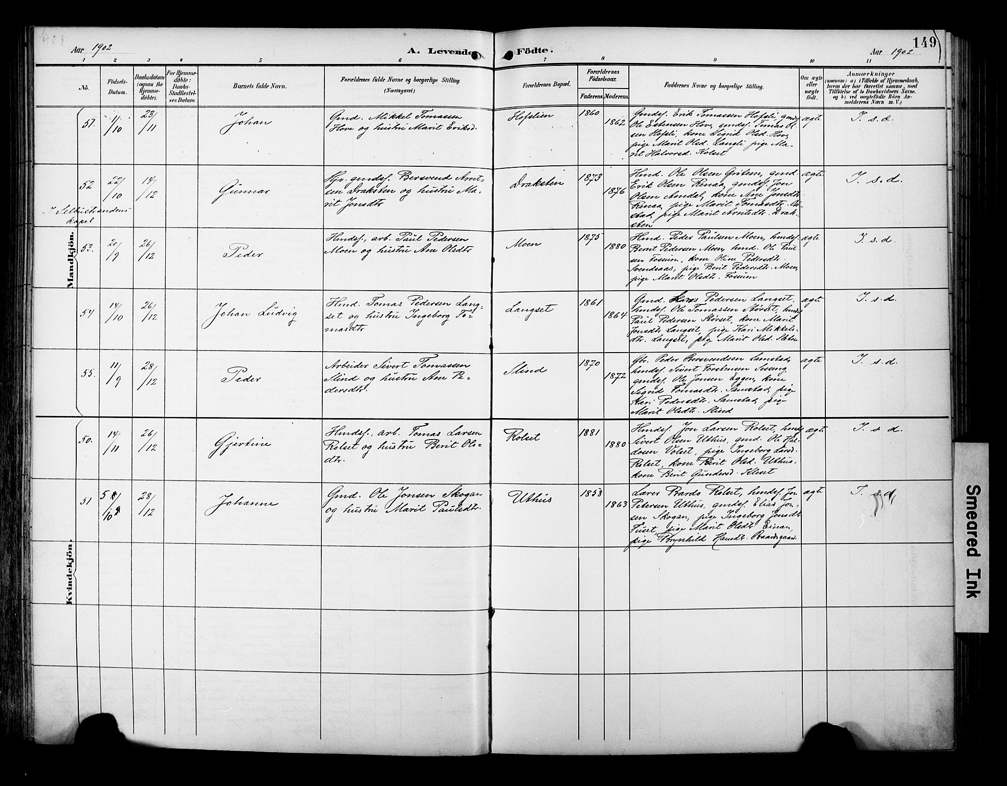 Ministerialprotokoller, klokkerbøker og fødselsregistre - Sør-Trøndelag, SAT/A-1456/695/L1149: Ministerialbok nr. 695A09, 1891-1902, s. 149