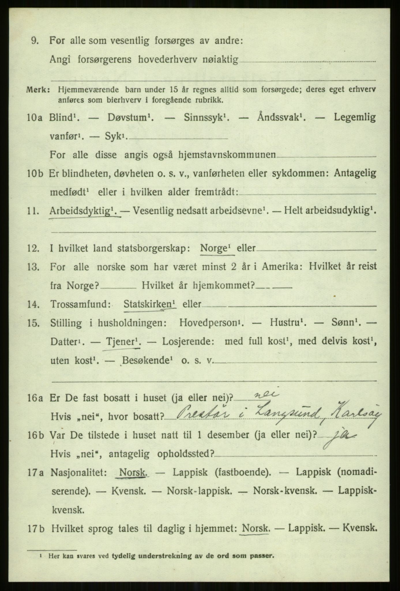 SATØ, Folketelling 1920 for 1936 Karlsøy herred, 1920, s. 5218