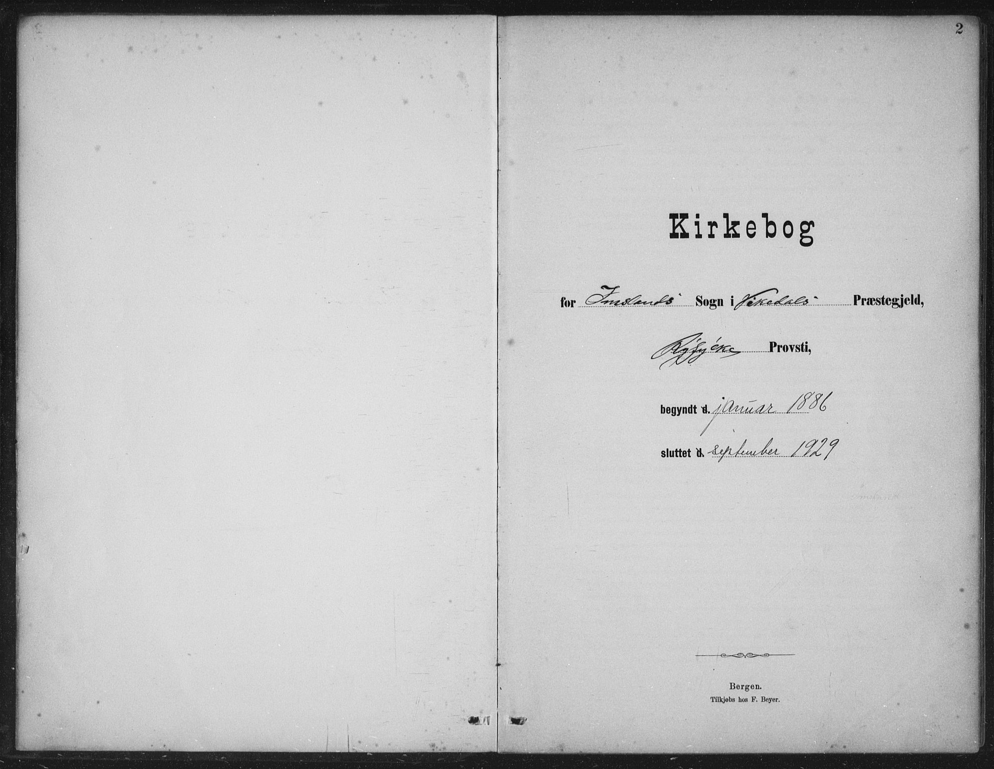 Vikedal sokneprestkontor, SAST/A-101840/01/IV: Ministerialbok nr. A 12, 1886-1929, s. 2