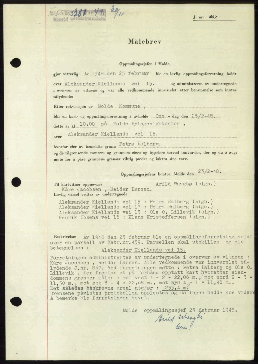 Romsdal sorenskriveri, SAT/A-4149/1/2/2C: Pantebok nr. A31, 1949-1949, Dagboknr: 3381/1949