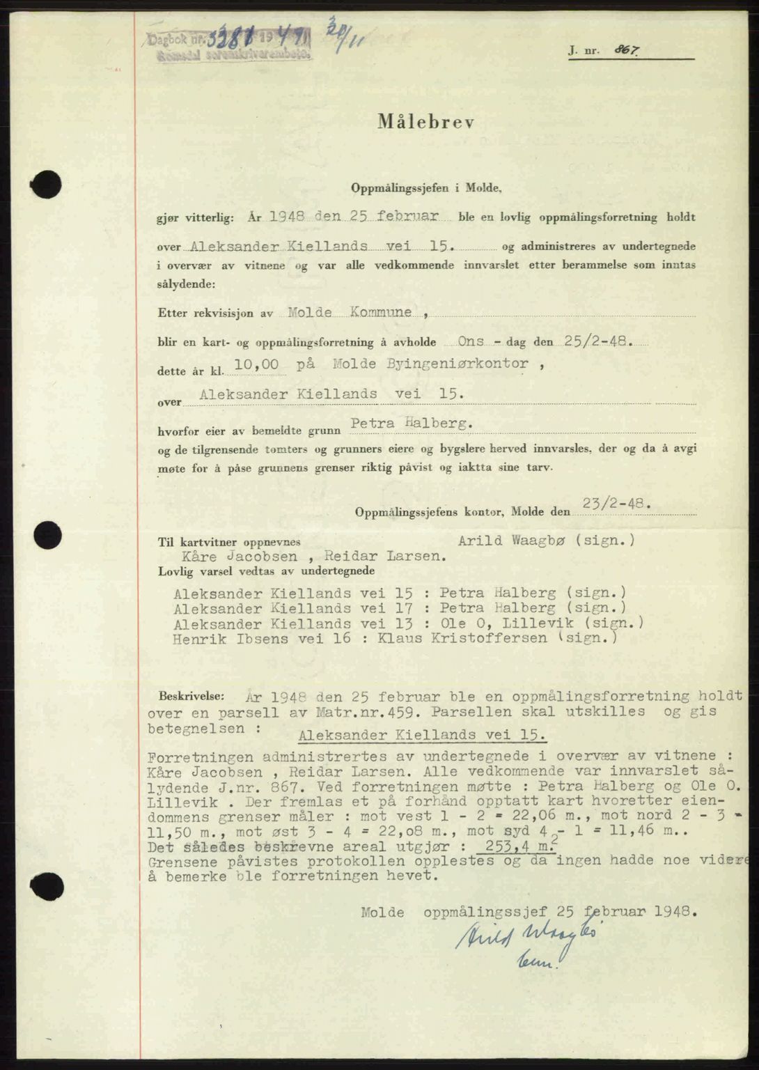 Romsdal sorenskriveri, AV/SAT-A-4149/1/2/2C: Pantebok nr. A31, 1949-1949, Dagboknr: 3381/1949