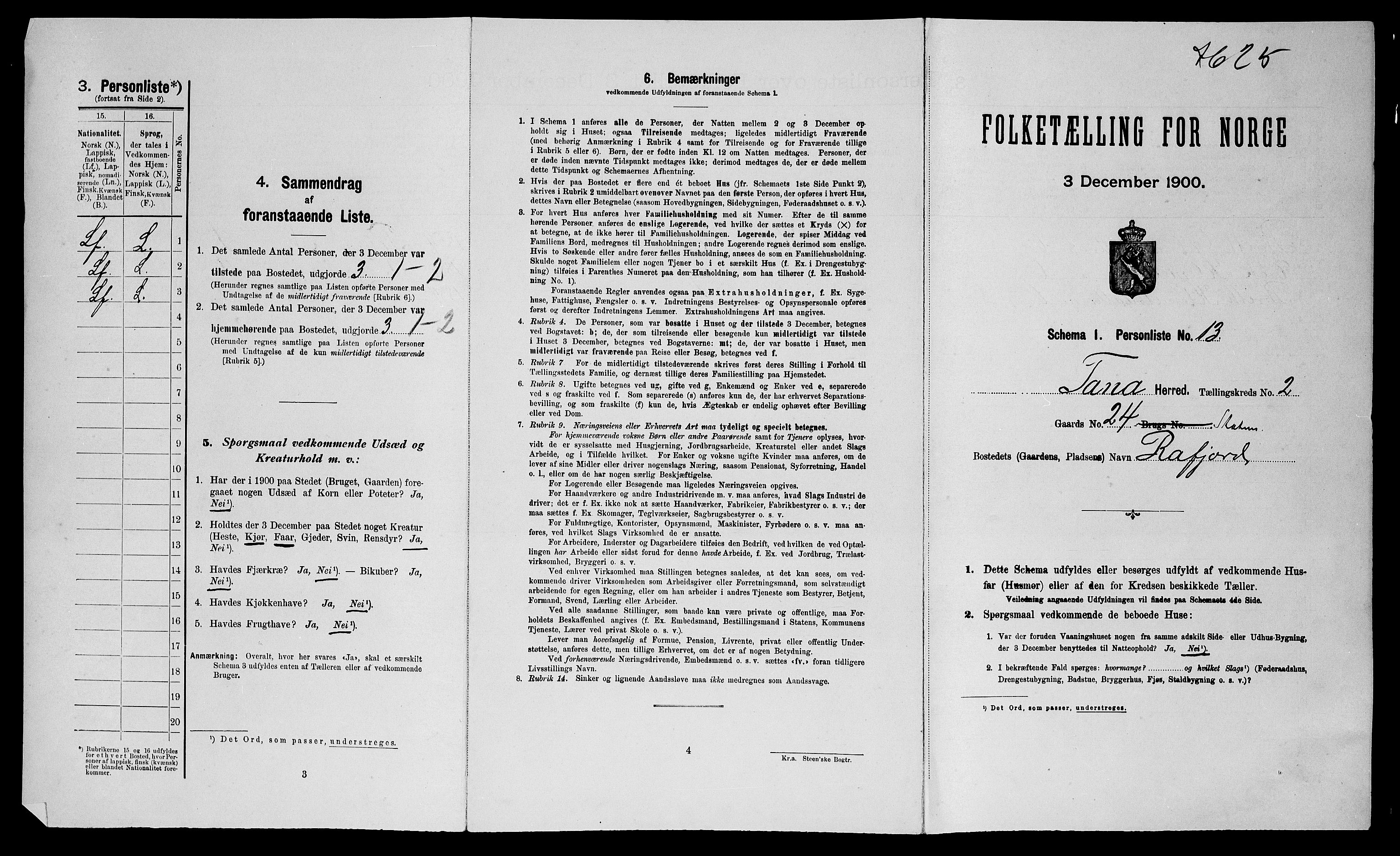 SATØ, Folketelling 1900 for 2025 Tana herred, 1900, s. 280