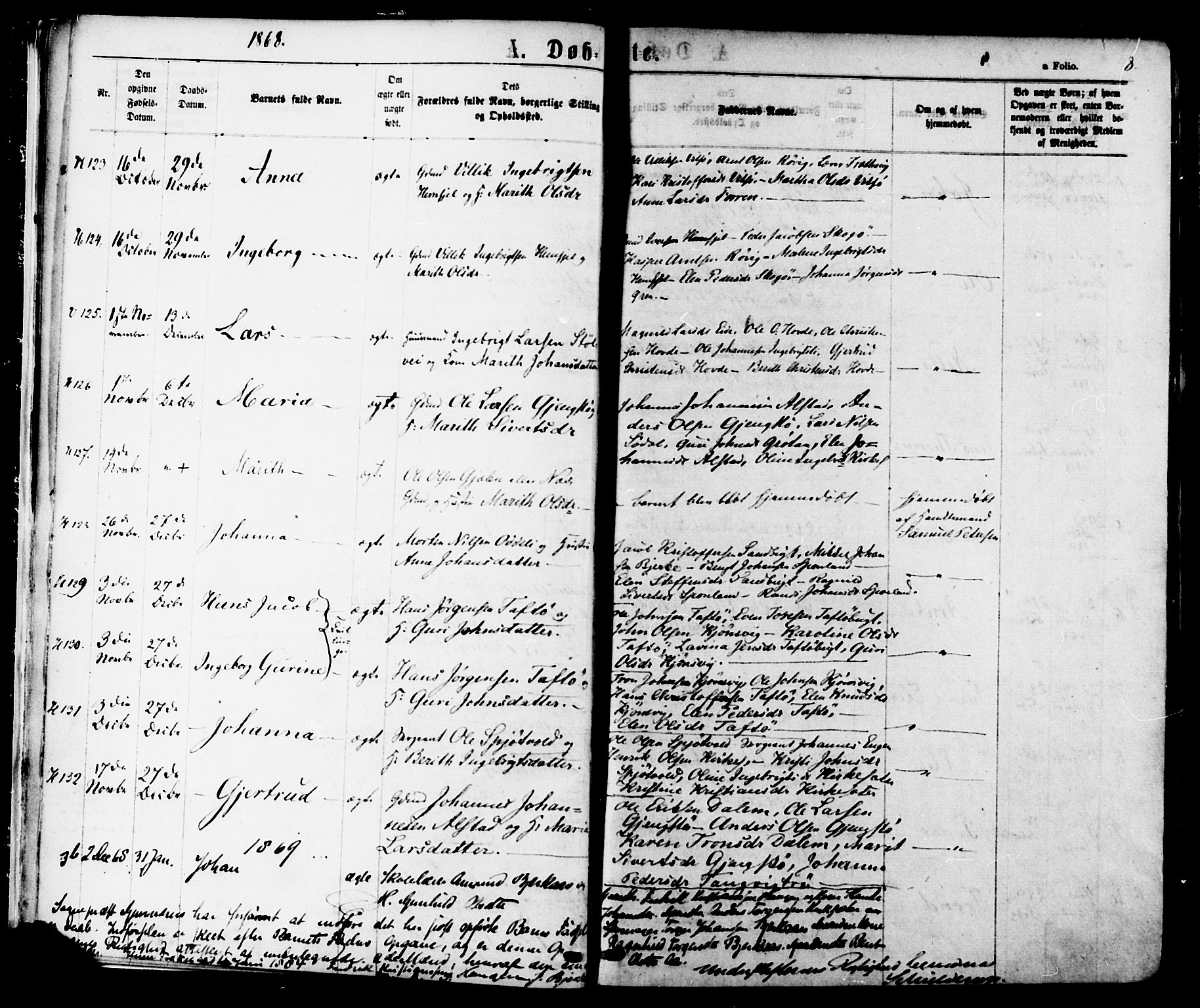 Ministerialprotokoller, klokkerbøker og fødselsregistre - Sør-Trøndelag, SAT/A-1456/630/L0495: Ministerialbok nr. 630A08, 1868-1878, s. 8