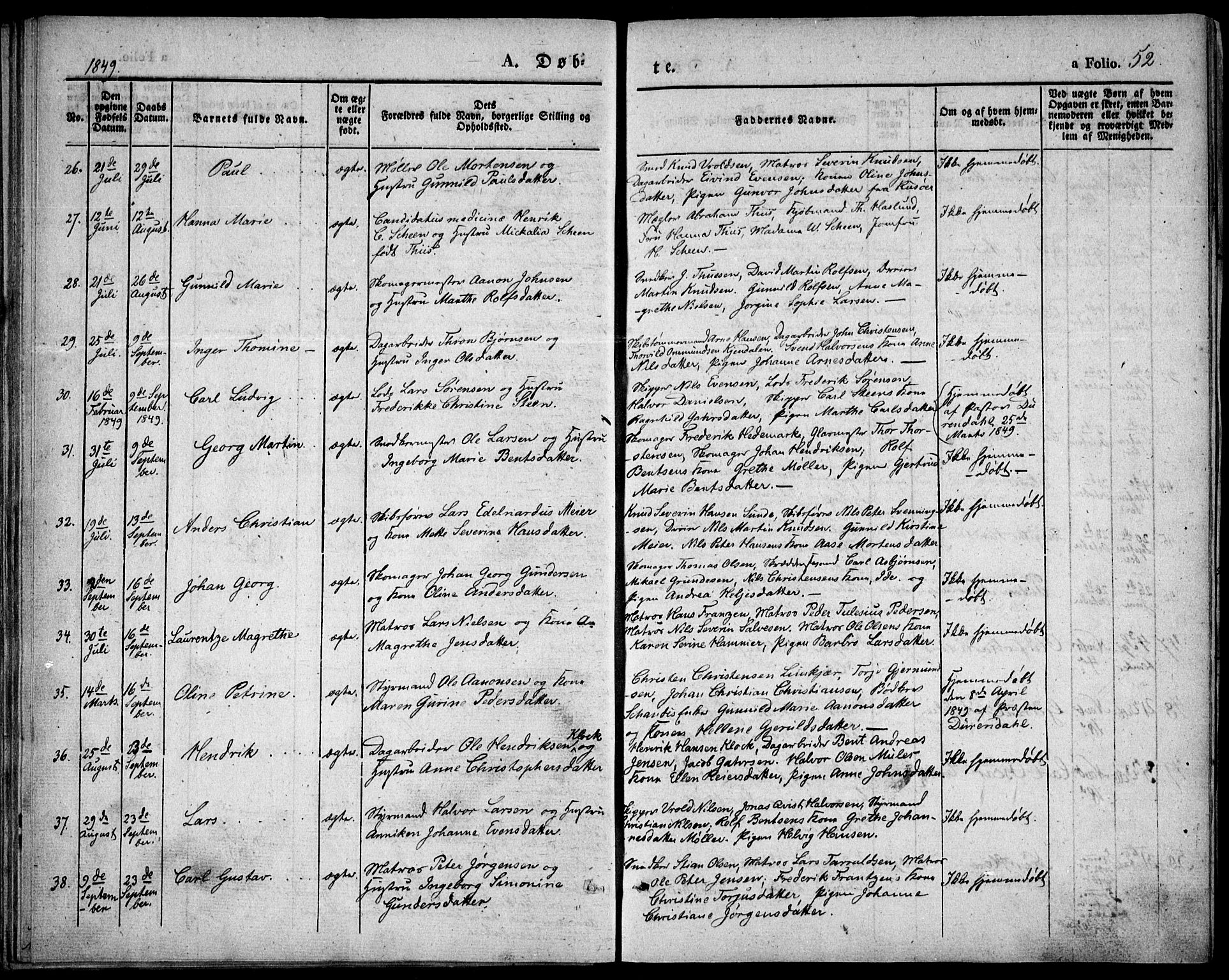 Risør sokneprestkontor, AV/SAK-1111-0035/F/Fa/L0003: Ministerialbok nr. A 3, 1838-1864, s. 52