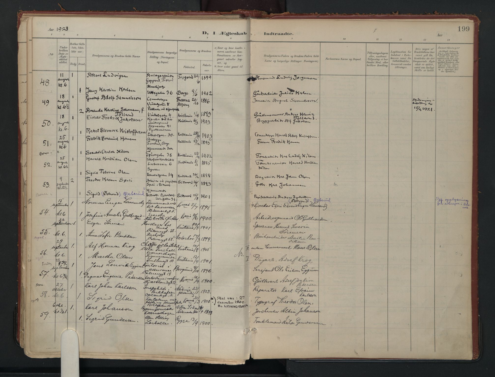 Vålerengen prestekontor Kirkebøker, AV/SAO-A-10878/F/Fa/L0002: Ministerialbok nr. 2, 1899-1924, s. 199