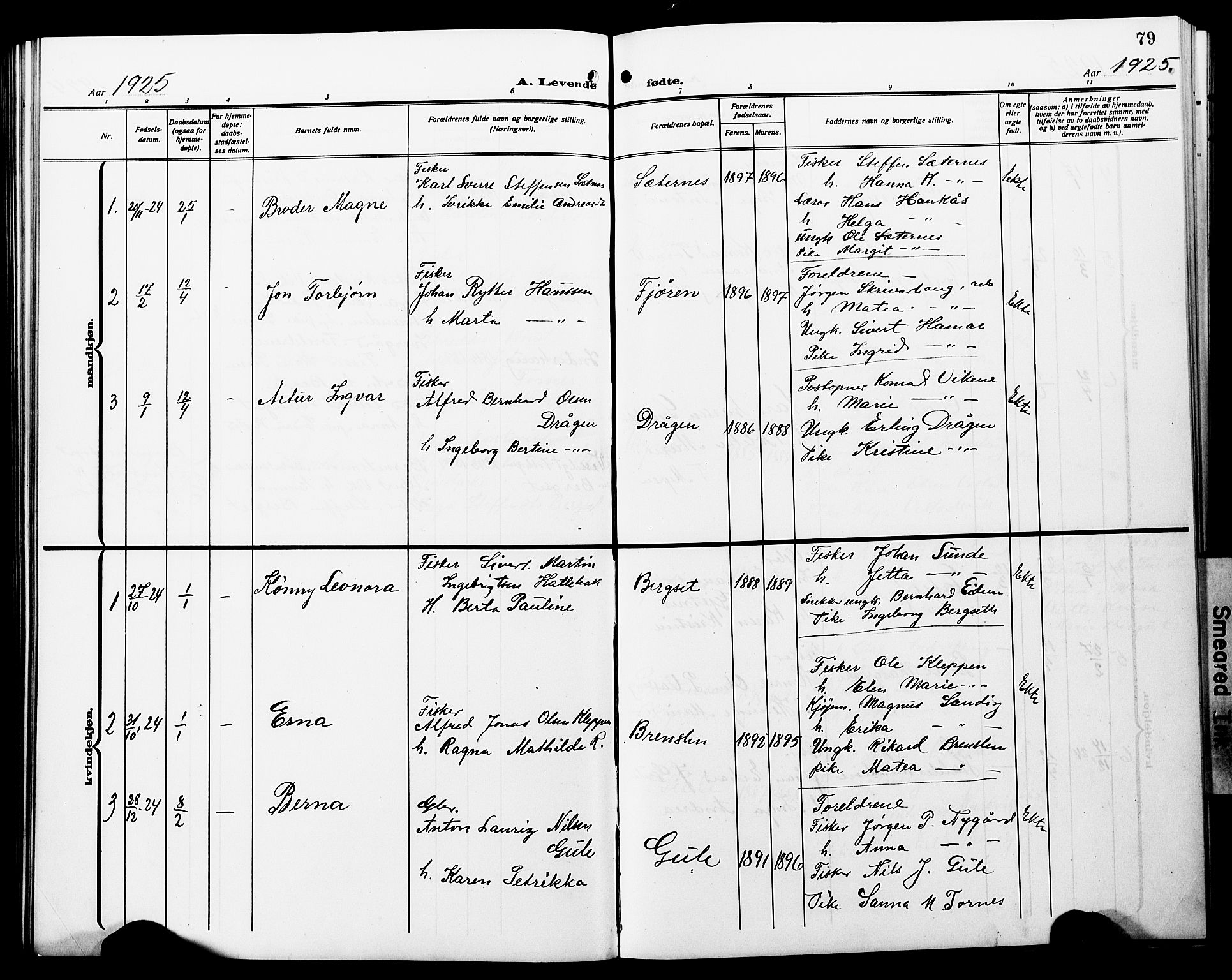Ministerialprotokoller, klokkerbøker og fødselsregistre - Møre og Romsdal, AV/SAT-A-1454/566/L0774: Klokkerbok nr. 566C03, 1910-1929, s. 79