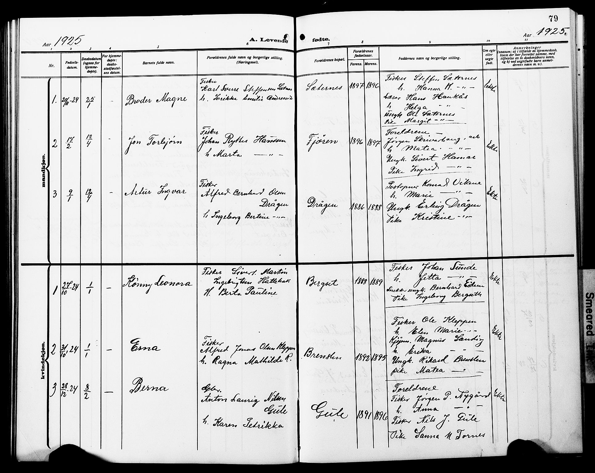 Ministerialprotokoller, klokkerbøker og fødselsregistre - Møre og Romsdal, SAT/A-1454/566/L0774: Klokkerbok nr. 566C03, 1910-1929, s. 79