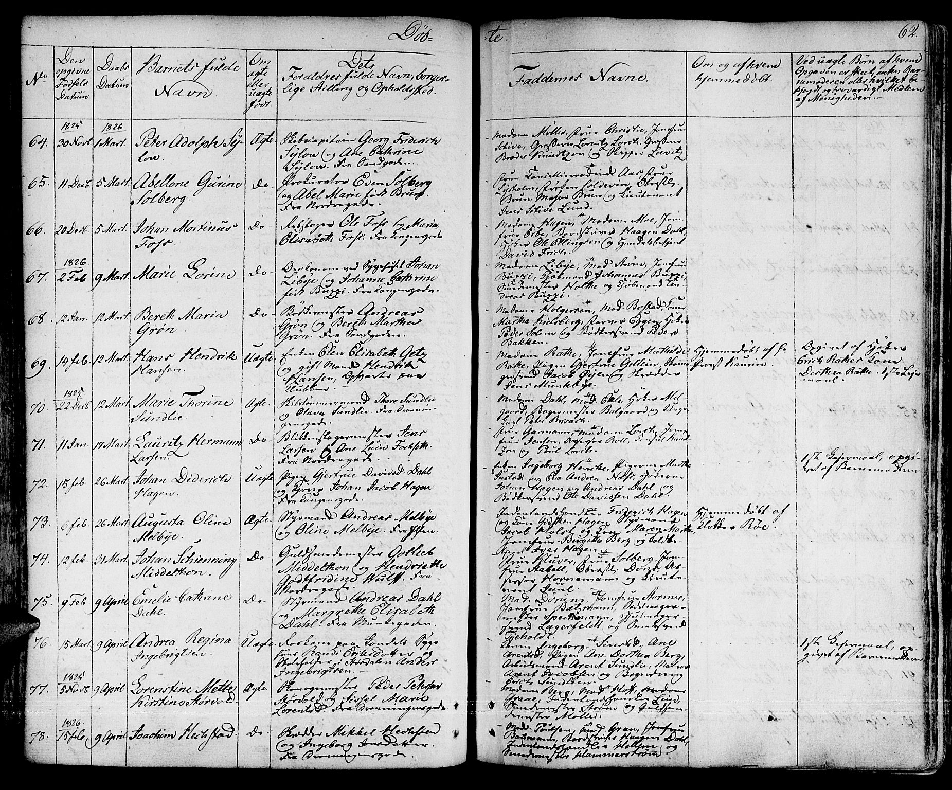Ministerialprotokoller, klokkerbøker og fødselsregistre - Sør-Trøndelag, SAT/A-1456/601/L0045: Ministerialbok nr. 601A13, 1821-1831, s. 62