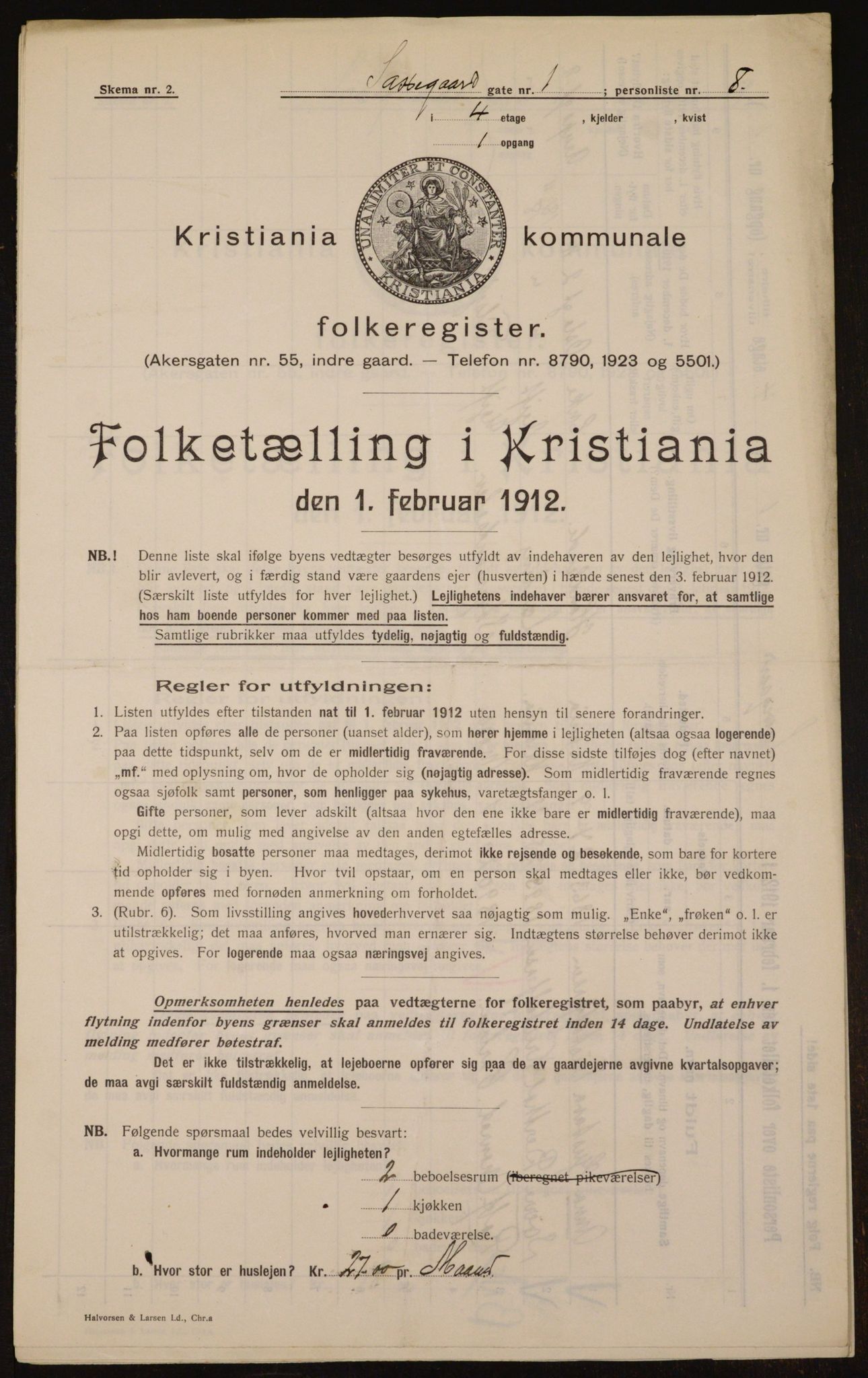 OBA, Kommunal folketelling 1.2.1912 for Kristiania, 1912, s. 89532