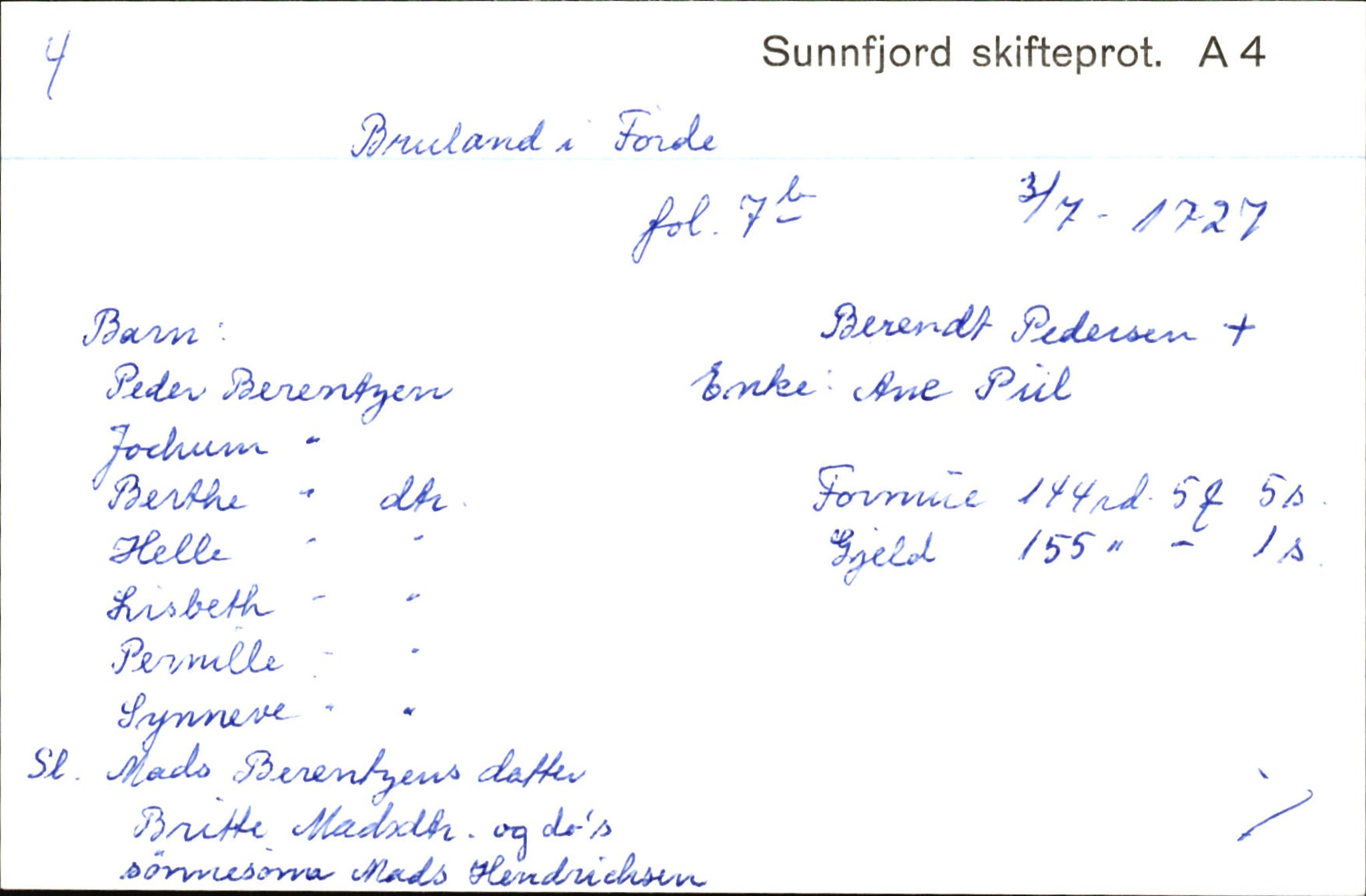 Skiftekort ved Statsarkivet i Bergen, SAB/SKIFTEKORT/003/L0003: Skifteprotokoll nr. 4-5, 1737-1751, s. 173