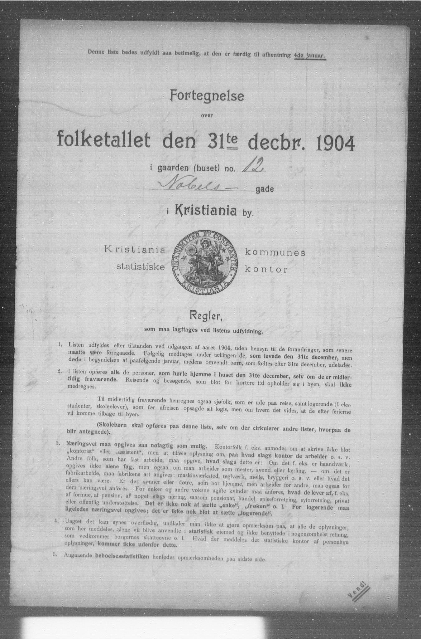 OBA, Kommunal folketelling 31.12.1904 for Kristiania kjøpstad, 1904, s. 13633