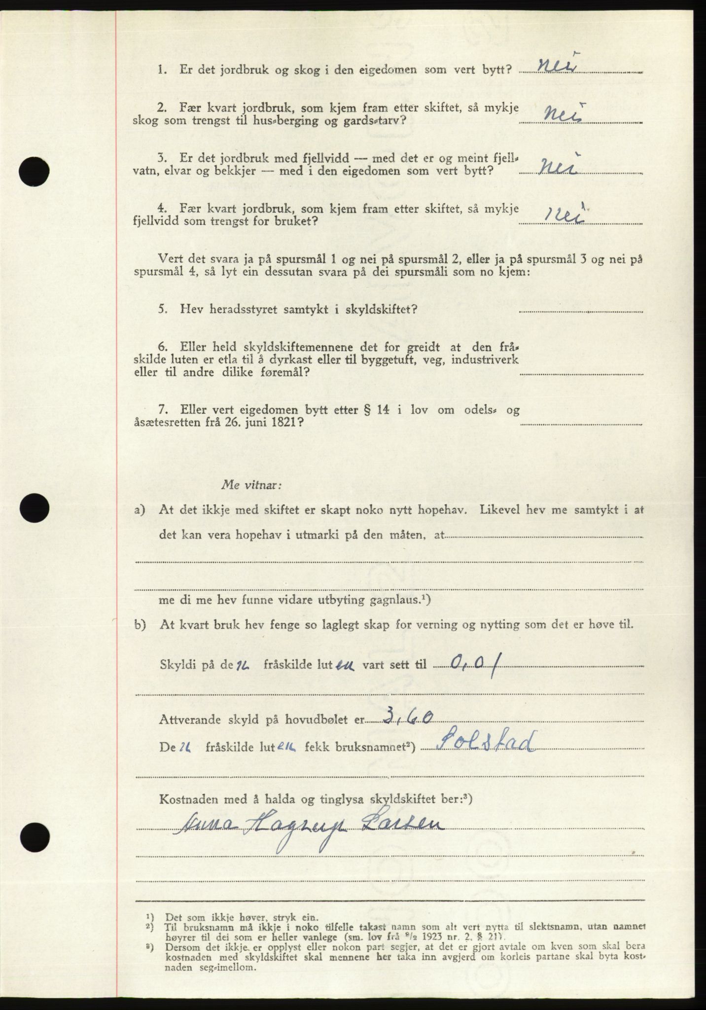 Søre Sunnmøre sorenskriveri, AV/SAT-A-4122/1/2/2C/L0081: Pantebok nr. 7A, 1947-1948, Dagboknr: 1185/1947