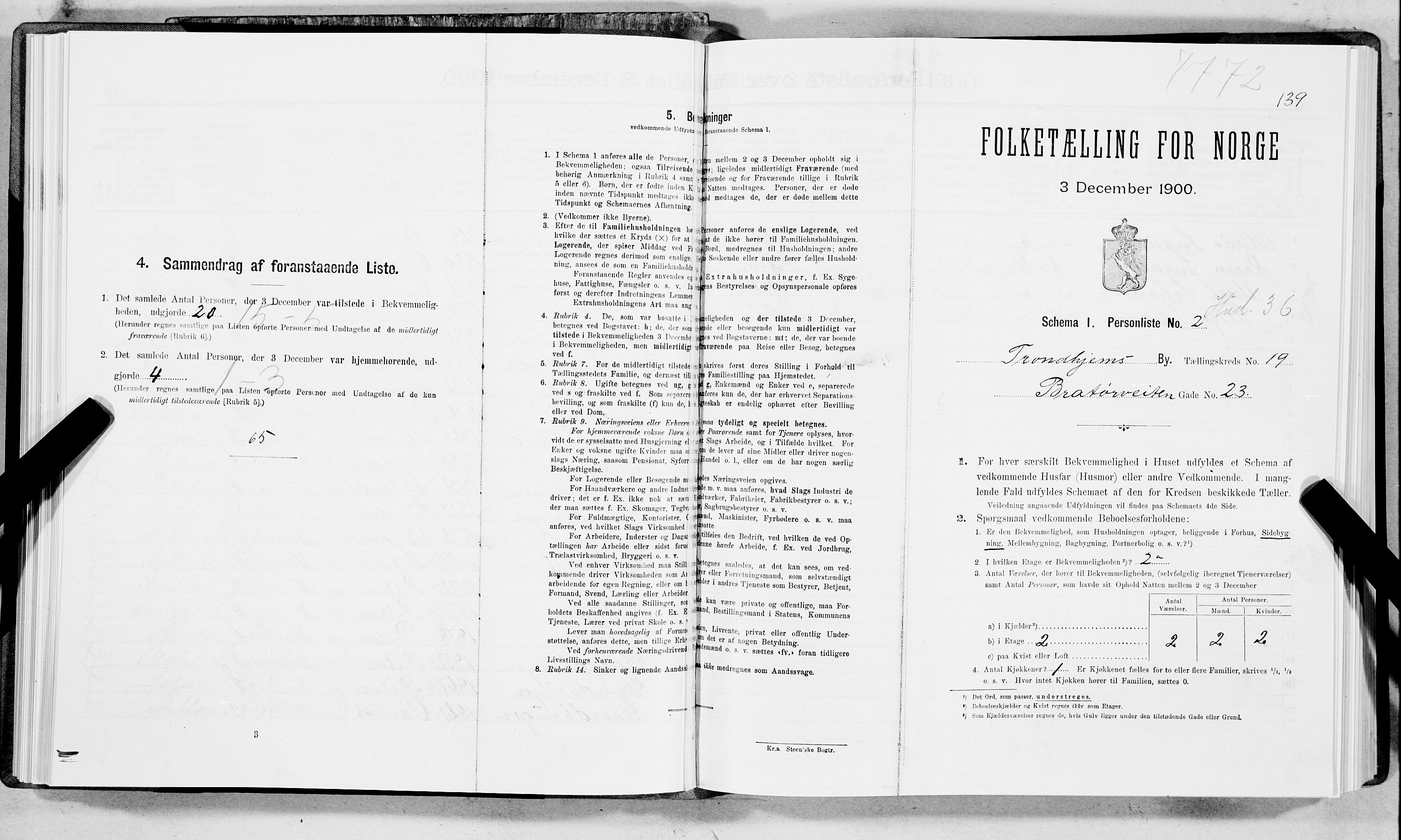 SAT, Folketelling 1900 for 1601 Trondheim kjøpstad, 1900, s. 3203
