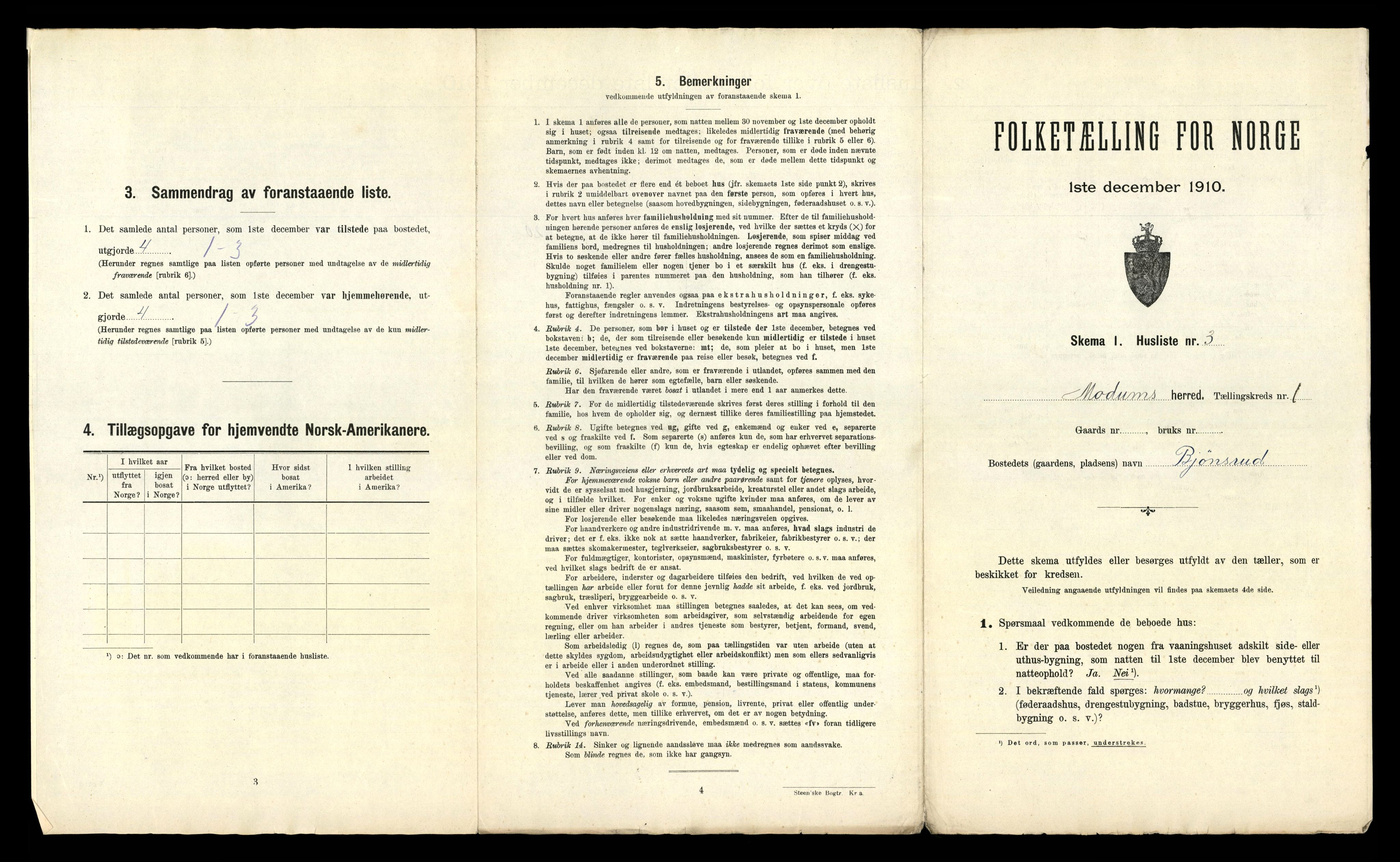 RA, Folketelling 1910 for 0623 Modum herred, 1910, s. 104