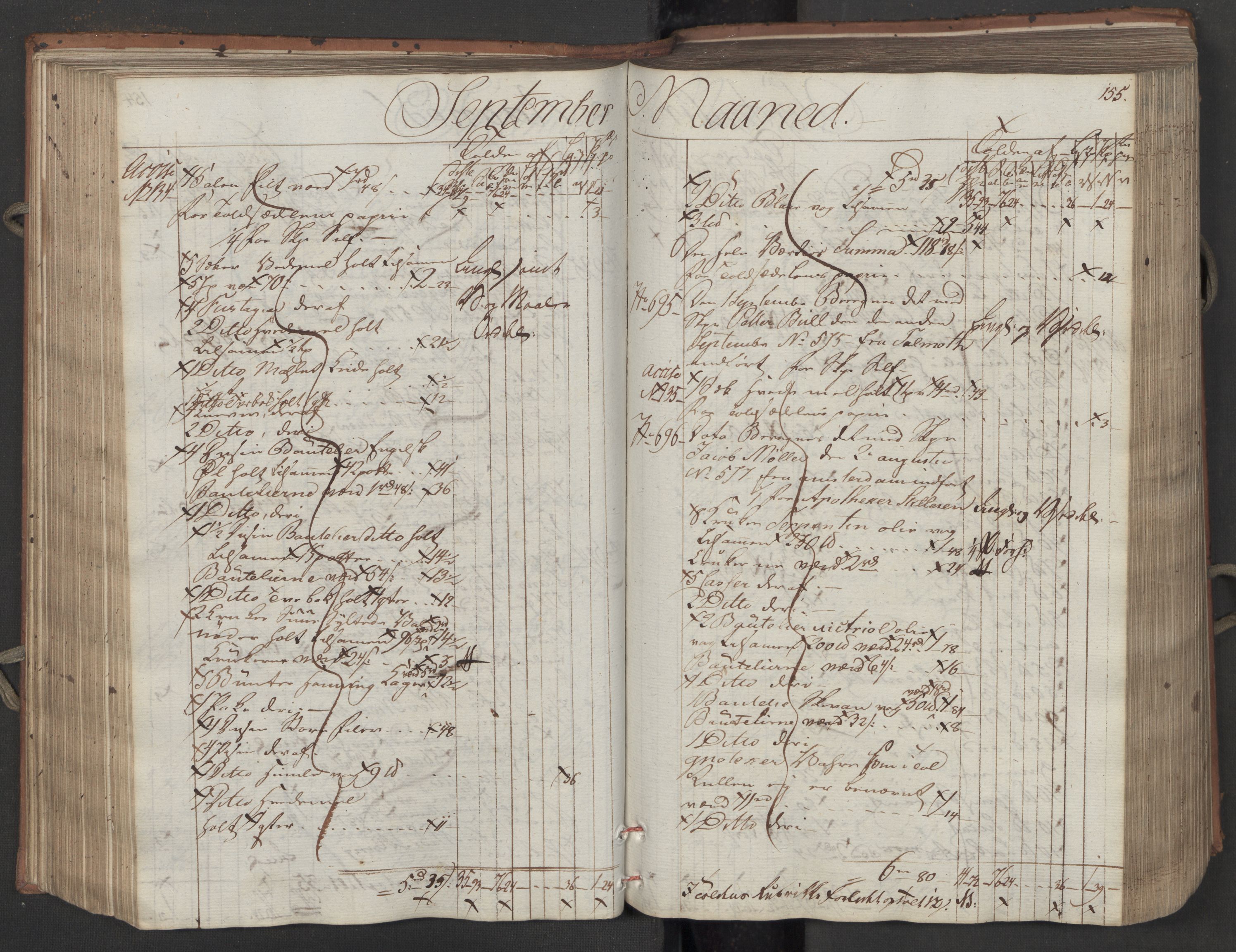 Generaltollkammeret, tollregnskaper, RA/EA-5490/R08/L0158/0001: Tollregnskaper Drammen / Inngående tollbok, 1790, s. 155