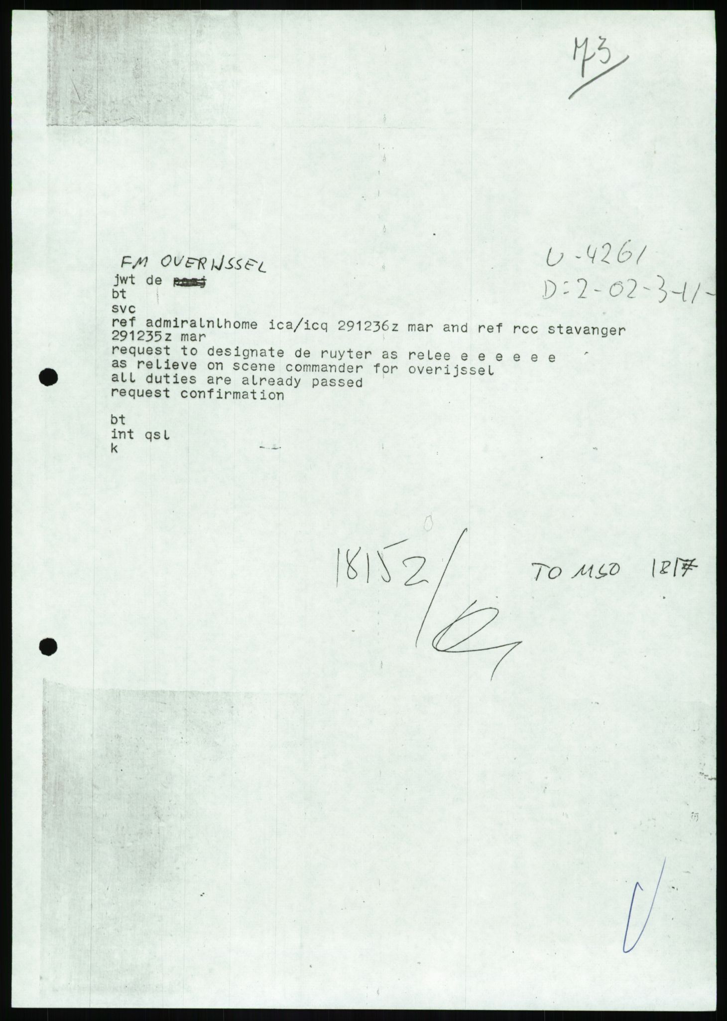 Justisdepartementet, Granskningskommisjonen ved Alexander Kielland-ulykken 27.3.1980, AV/RA-S-1165/D/L0017: P Hjelpefartøy (Doku.liste + P1-P6 av 6)/Q Hovedredningssentralen (Q0-Q27 av 27), 1980-1981, s. 222