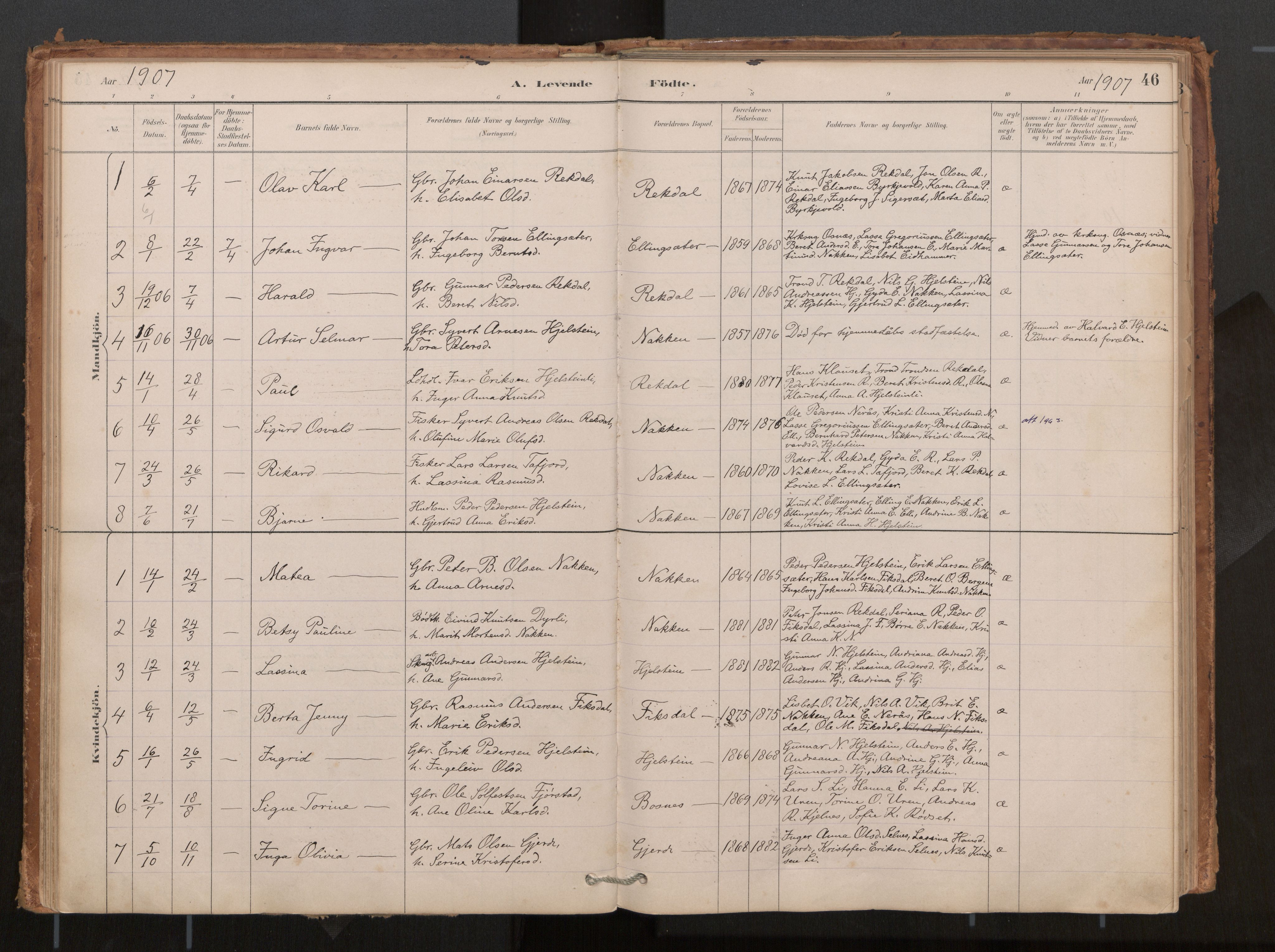 Ministerialprotokoller, klokkerbøker og fødselsregistre - Møre og Romsdal, AV/SAT-A-1454/540/L0540a: Ministerialbok nr. 540A02, 1884-1908, s. 46