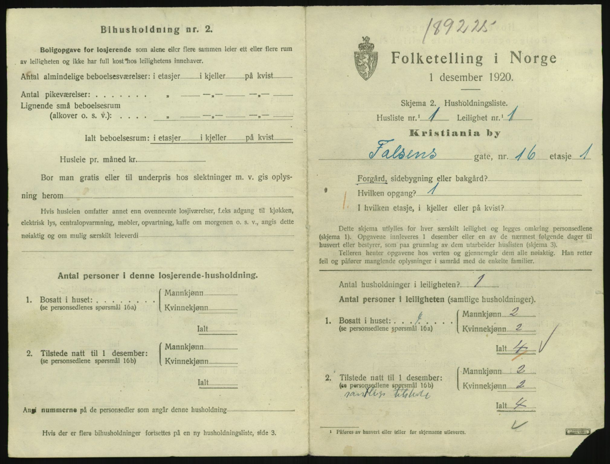 SAO, Folketelling 1920 for 0301 Kristiania kjøpstad, 1920, s. 22980