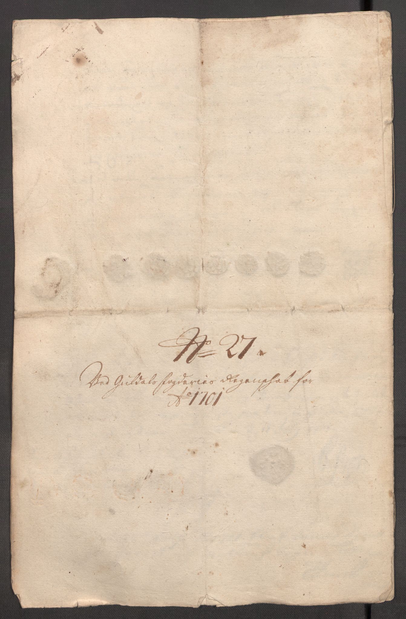 Rentekammeret inntil 1814, Reviderte regnskaper, Fogderegnskap, AV/RA-EA-4092/R60/L3951: Fogderegnskap Orkdal og Gauldal, 1701, s. 329