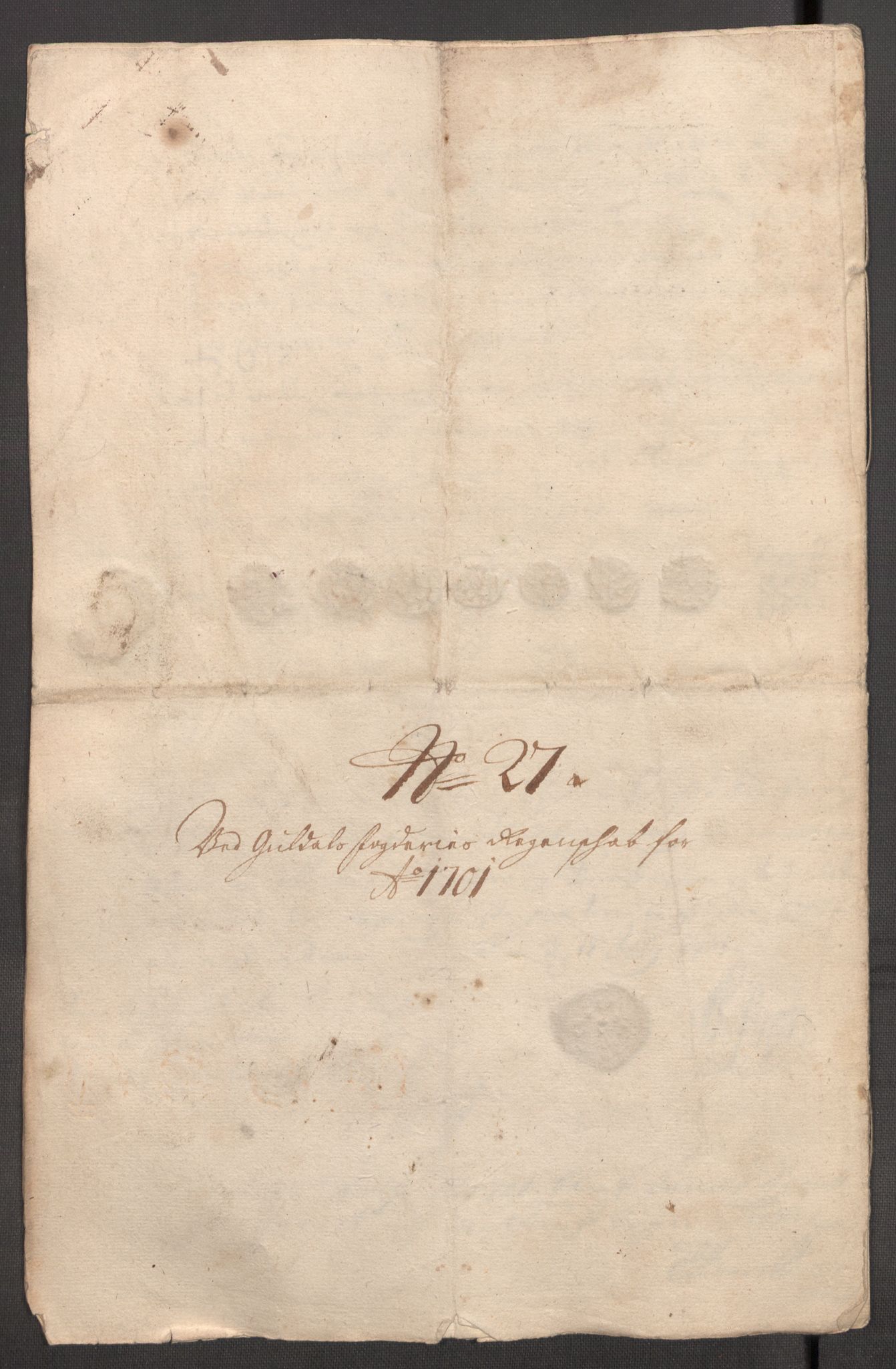 Rentekammeret inntil 1814, Reviderte regnskaper, Fogderegnskap, RA/EA-4092/R60/L3951: Fogderegnskap Orkdal og Gauldal, 1701, s. 329