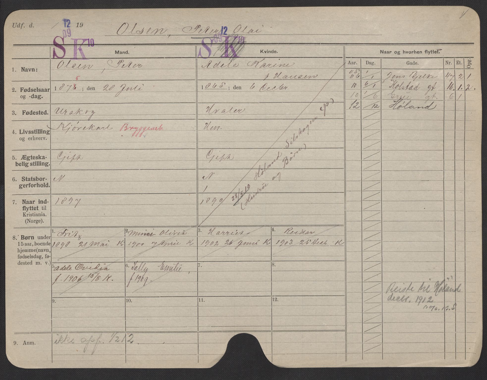 Oslo folkeregister, Registerkort, AV/SAO-A-11715/F/Fa/Fac/L0008: Menn, 1906-1914, s. 1156a