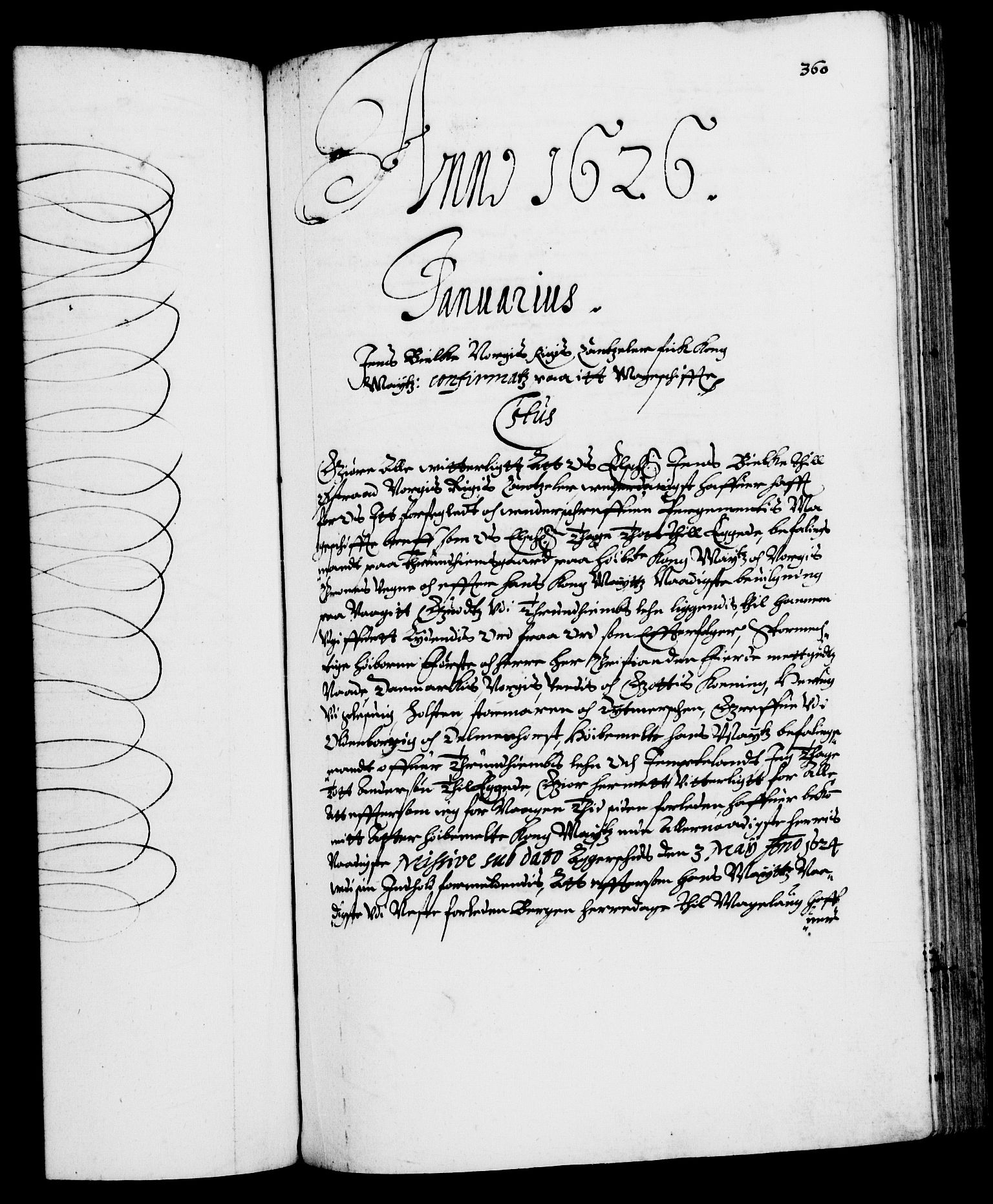 Danske Kanselli 1572-1799, RA/EA-3023/F/Fc/Fca/Fcaa/L0004: Norske registre (mikrofilm), 1617-1630, s. 360a