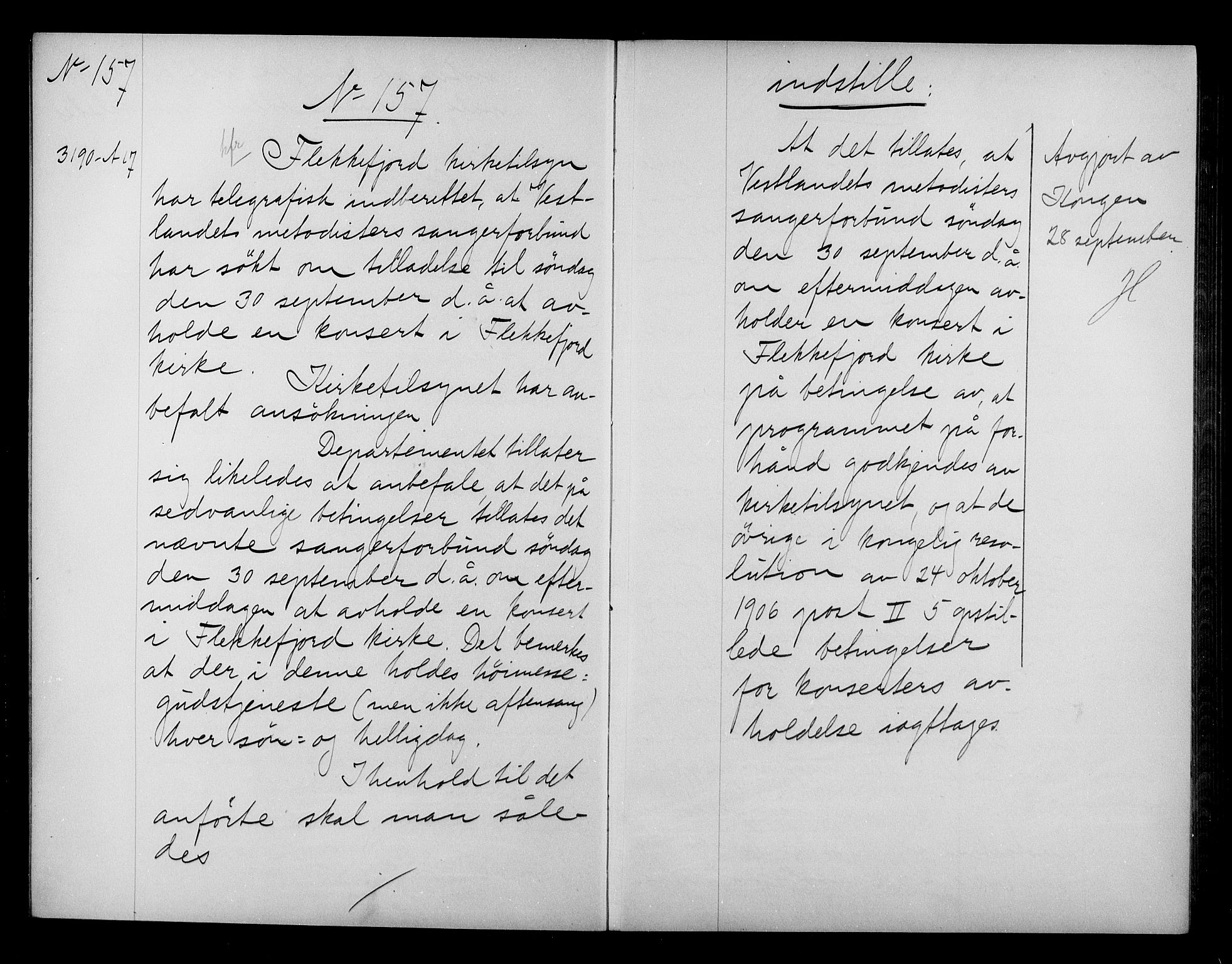 Kirke- og undervisningsdepartementet, Kontoret  for kirke og geistlighet A, AV/RA-S-1007/A/Aa/L0323: Referatprotokoll bd. 2. Ref.nr. 154-224 + Ref.nr. 139, 1917