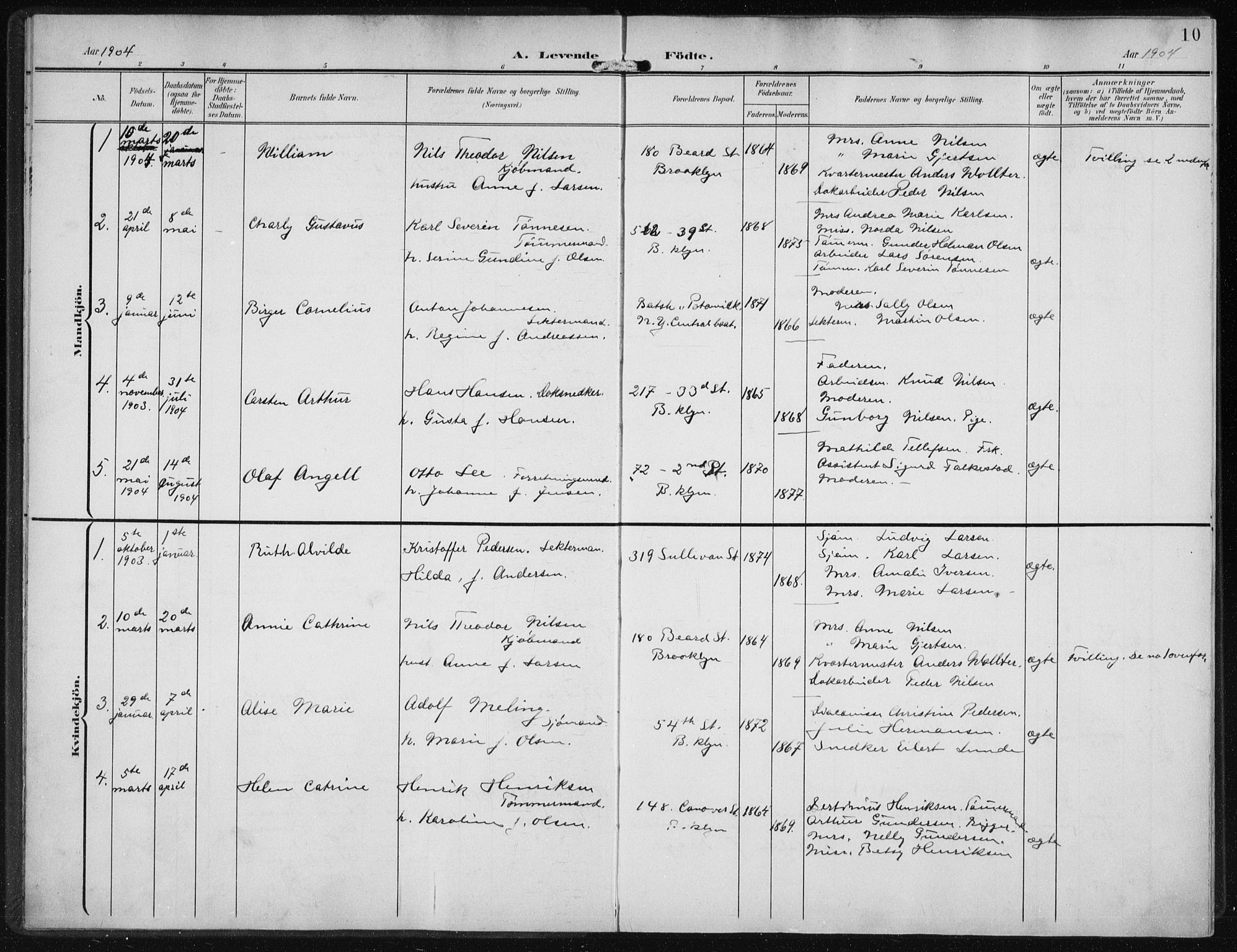 Den norske sjømannsmisjon i utlandet/New York, AV/SAB-SAB/PA-0110/H/Ha/L0005: Ministerialbok nr. A 5, 1902-1908, s. 10