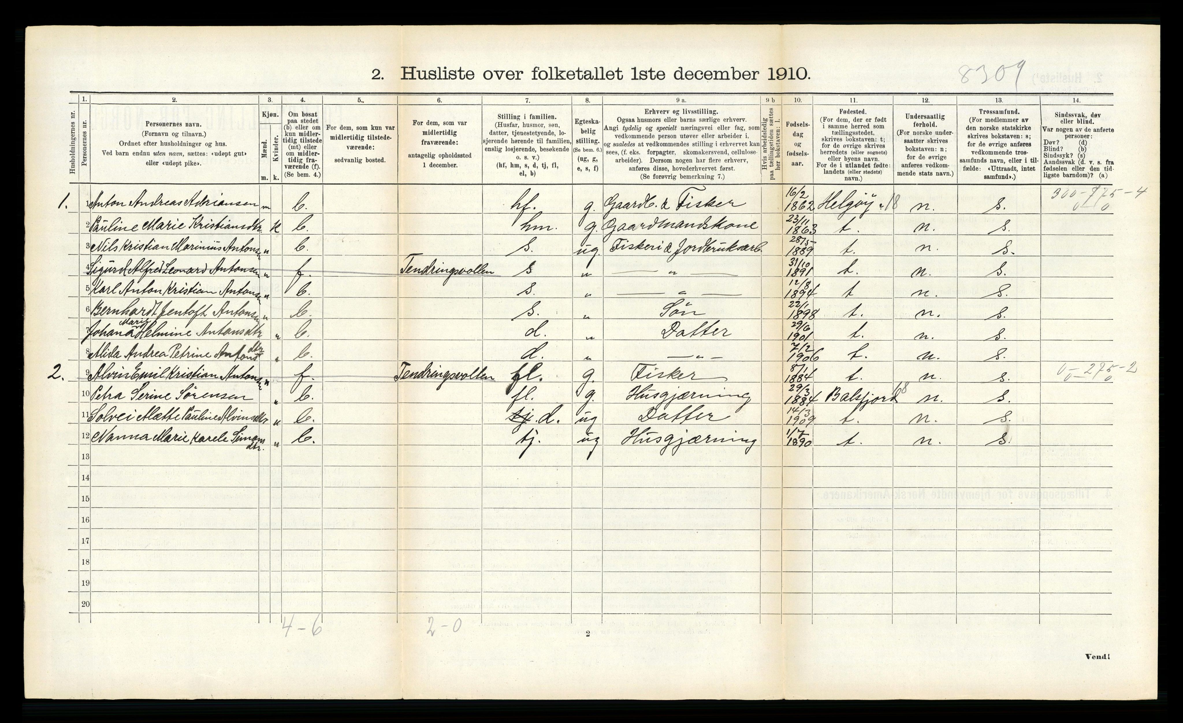 RA, Folketelling 1910 for 1934 Tromsøysund herred, 1910, s. 1334