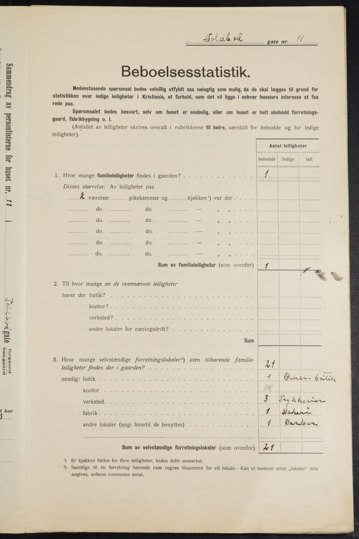 OBA, Kommunal folketelling 1.2.1913 for Kristiania, 1913, s. 113185