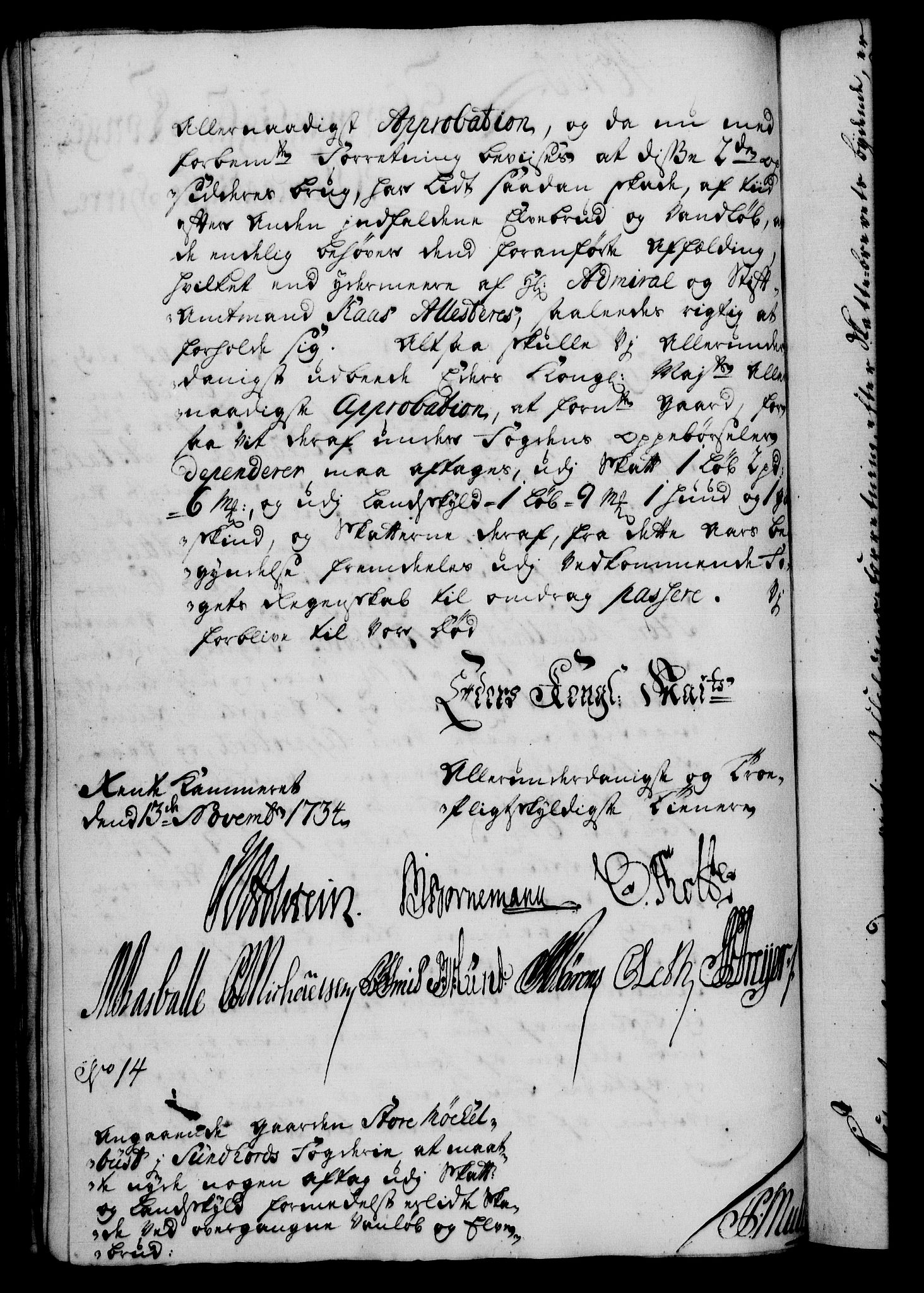 Rentekammeret, Kammerkanselliet, RA/EA-3111/G/Gf/Gfa/L0017: Norsk relasjons- og resolusjonsprotokoll (merket RK 52.17), 1734, s. 545
