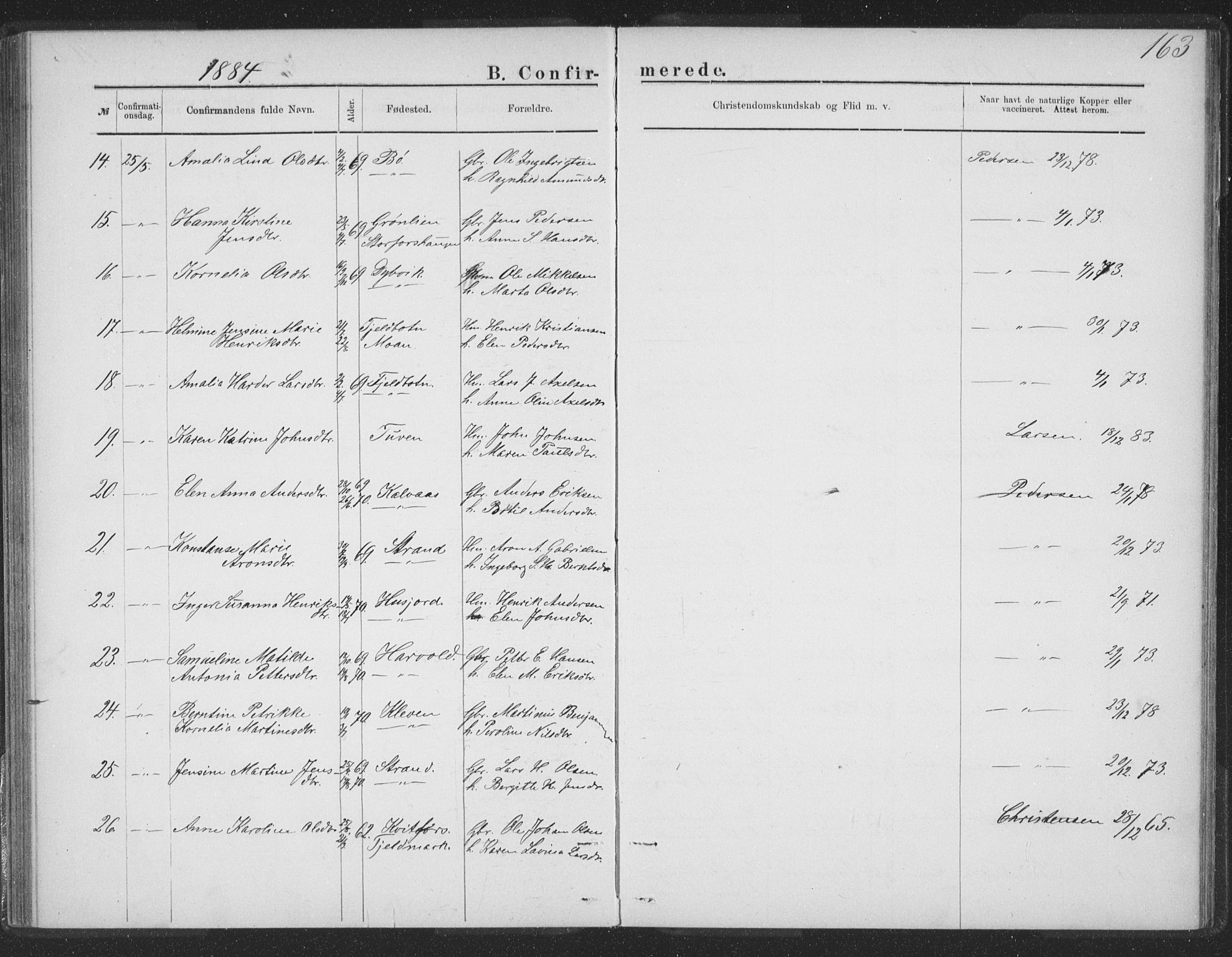 Ministerialprotokoller, klokkerbøker og fødselsregistre - Nordland, SAT/A-1459/863/L0913: Klokkerbok nr. 863C03, 1877-1885, s. 163