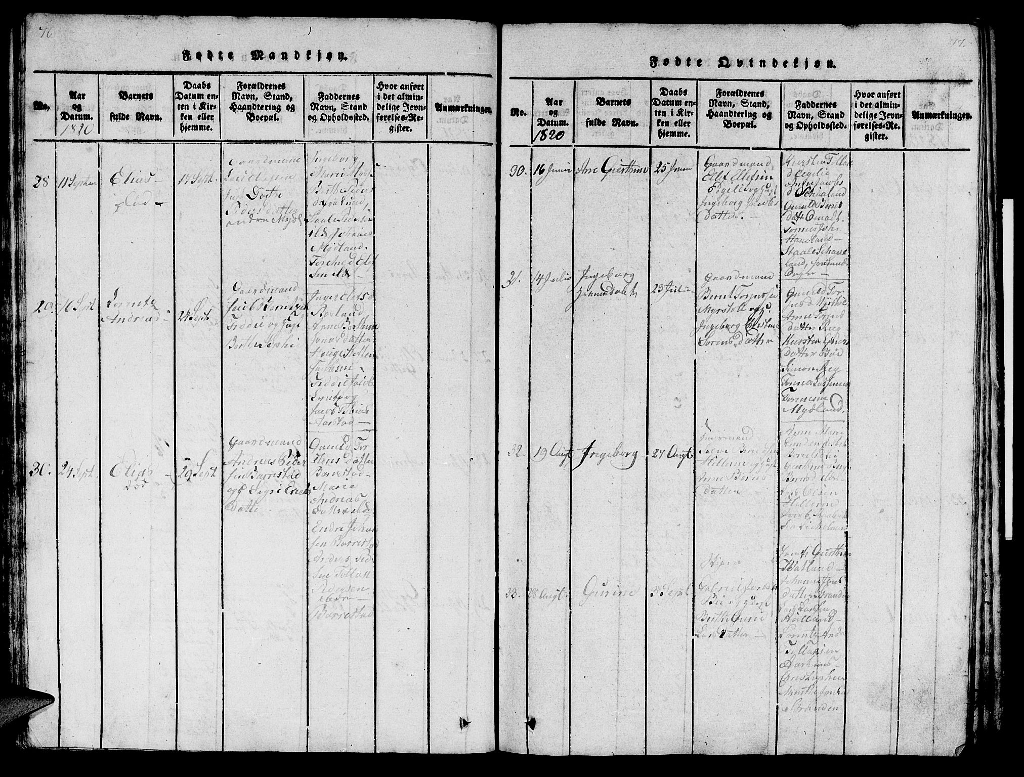 Sokndal sokneprestkontor, AV/SAST-A-101808: Ministerialbok nr. A 6, 1815-1826, s. 76-77