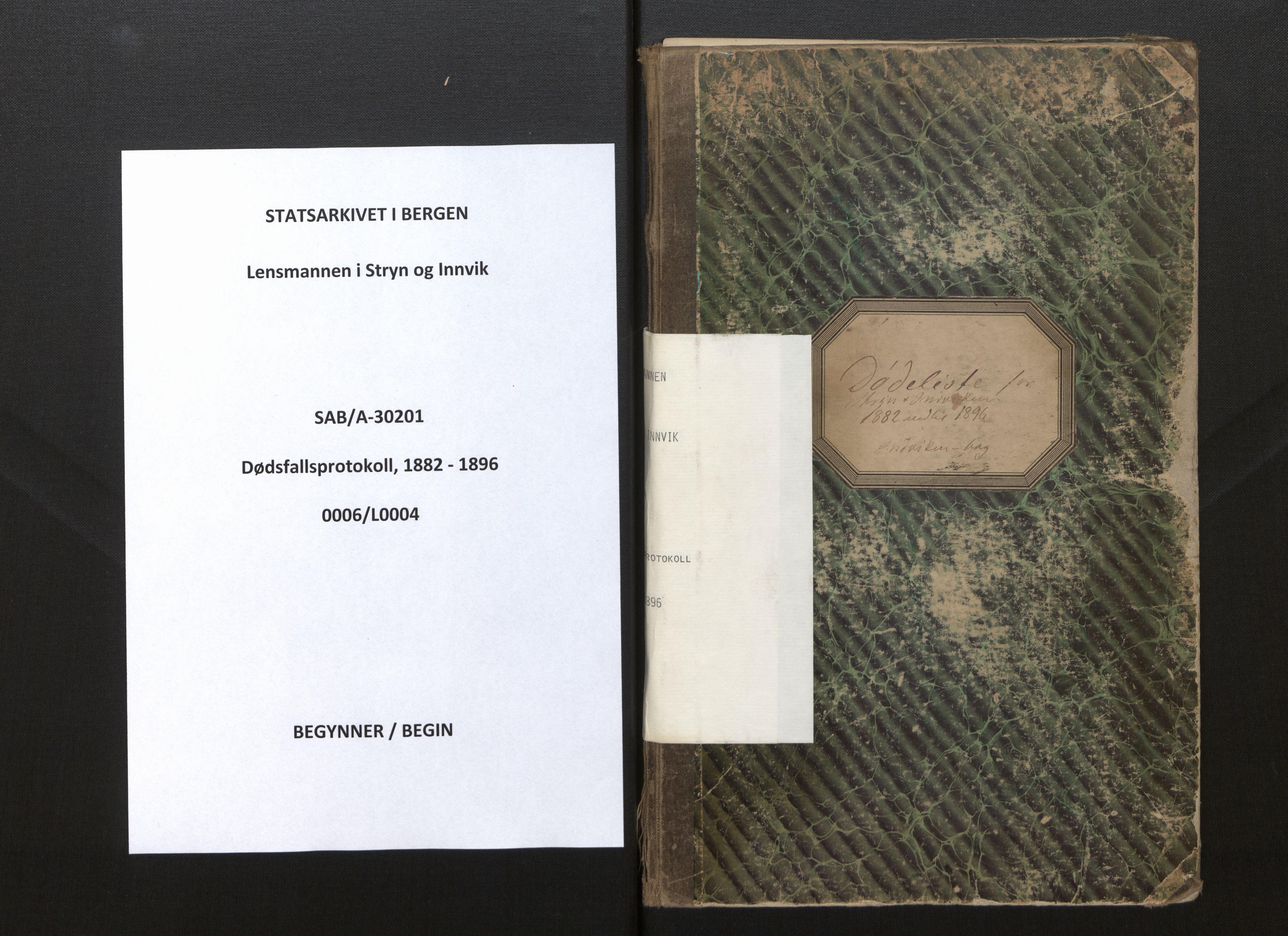 Lensmannen i Stryn og Innvik, SAB/A-30201/0006/L0004: Dødsfallprotokoll, 1882-1896