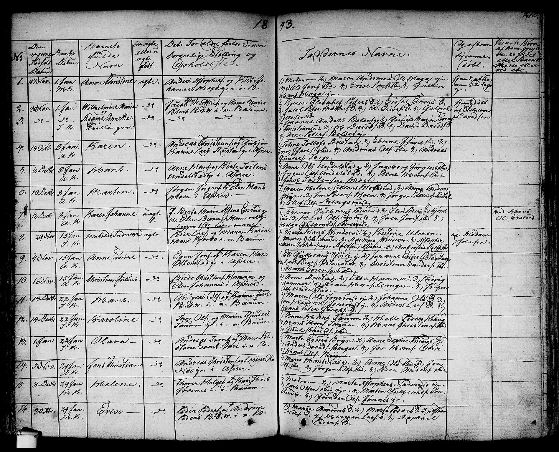 Asker prestekontor Kirkebøker, AV/SAO-A-10256a/F/Fa/L0007: Ministerialbok nr. I 7, 1825-1864, s. 213