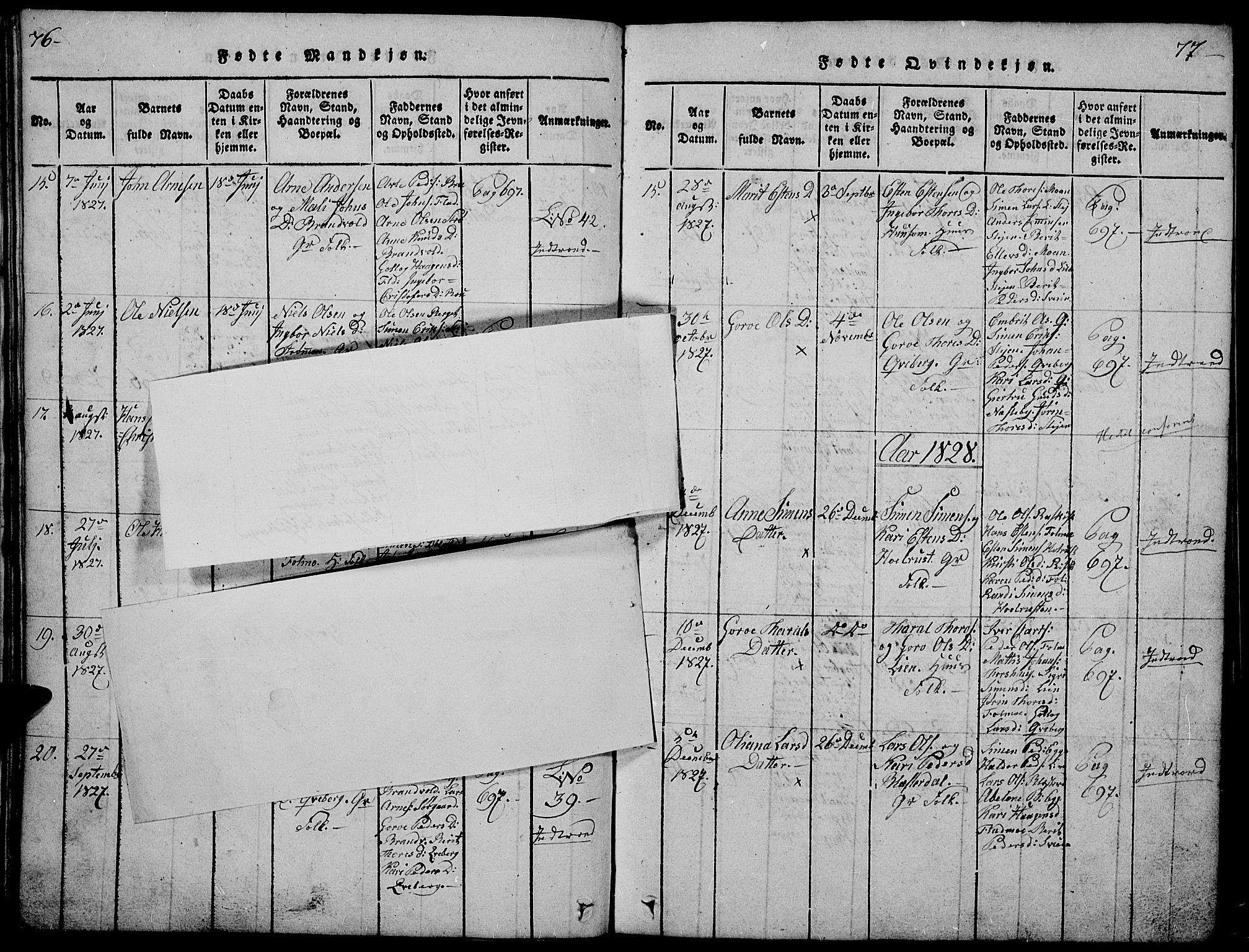 Tynset prestekontor, AV/SAH-PREST-058/H/Ha/Hab/L0002: Klokkerbok nr. 2, 1814-1862, s. 76-77