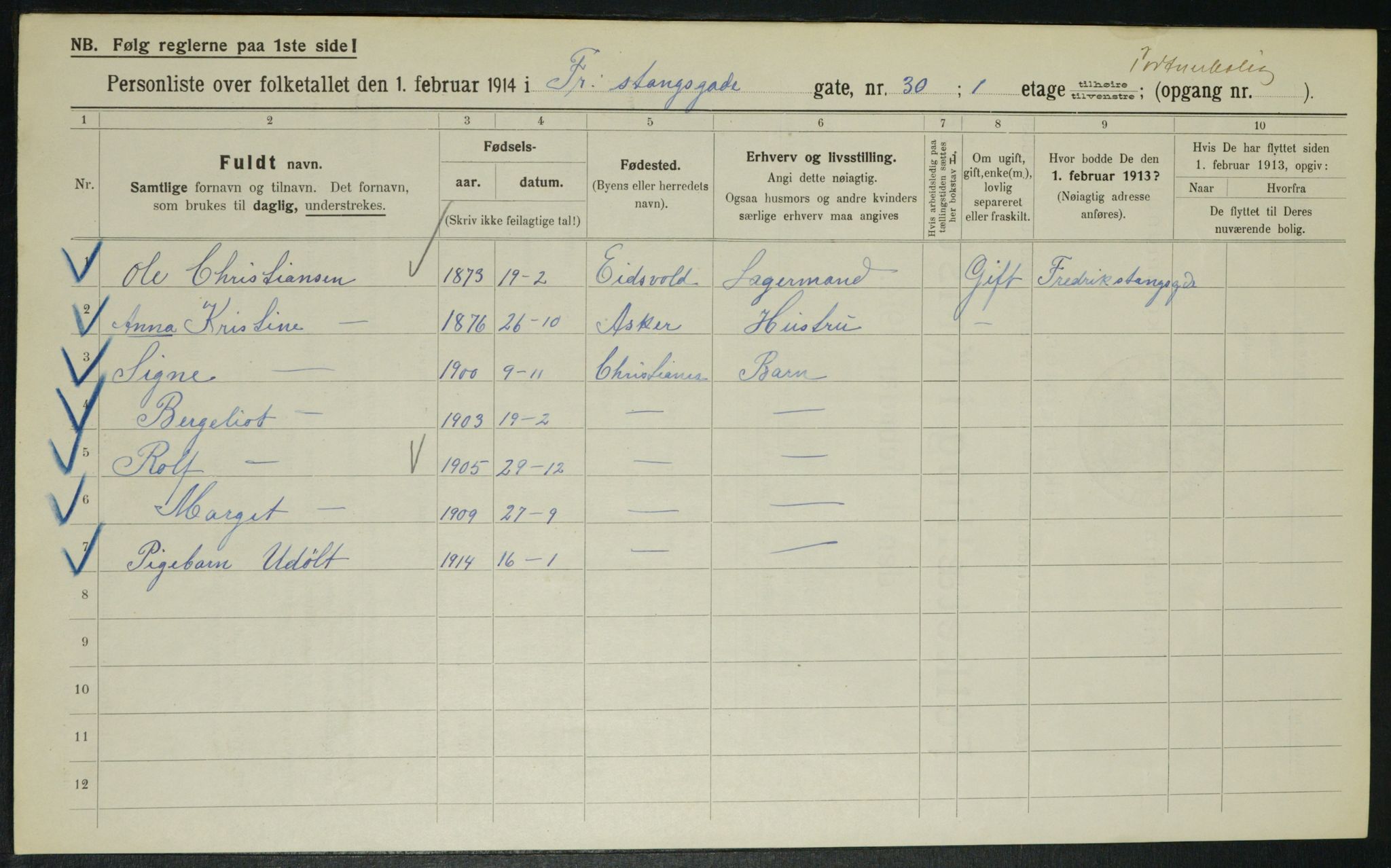 OBA, Kommunal folketelling 1.2.1914 for Kristiania, 1914, s. 26853