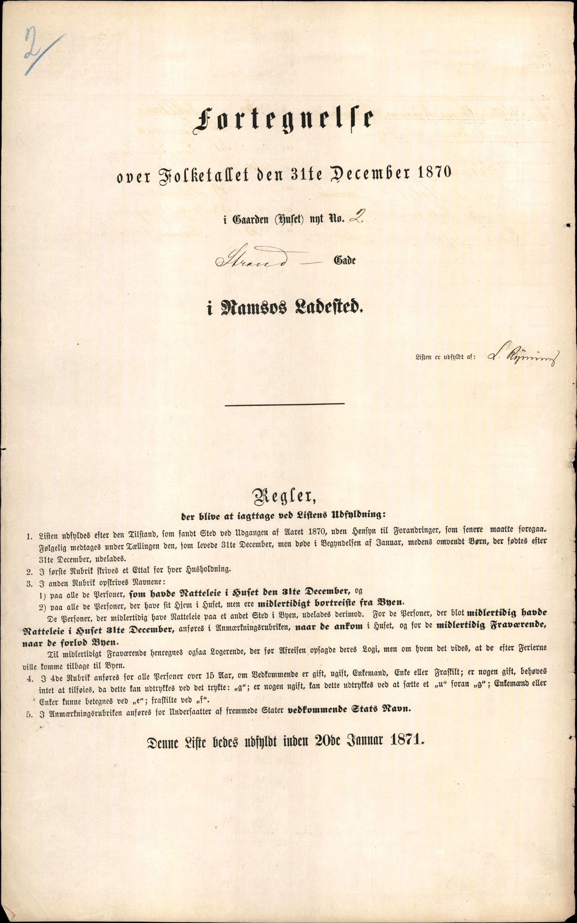 RA, Folketelling 1870 for 1703 Namsos ladested, 1870, s. 5