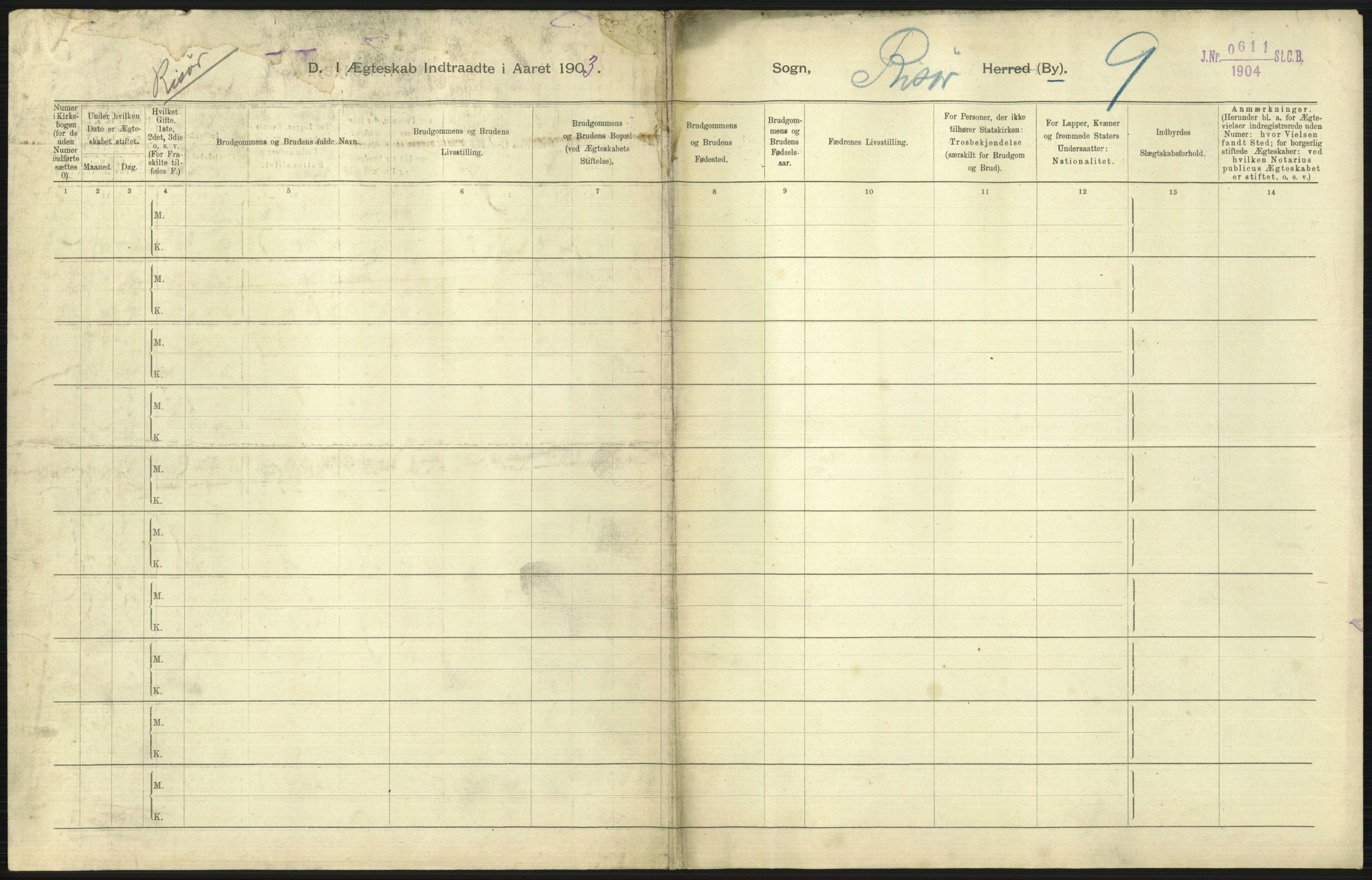 Statistisk sentralbyrå, Sosiodemografiske emner, Befolkning, RA/S-2228/D/Df/Dfa/Dfaa/L0010: Nedenes amt: Fødte, gifte, døde, 1903, s. 341