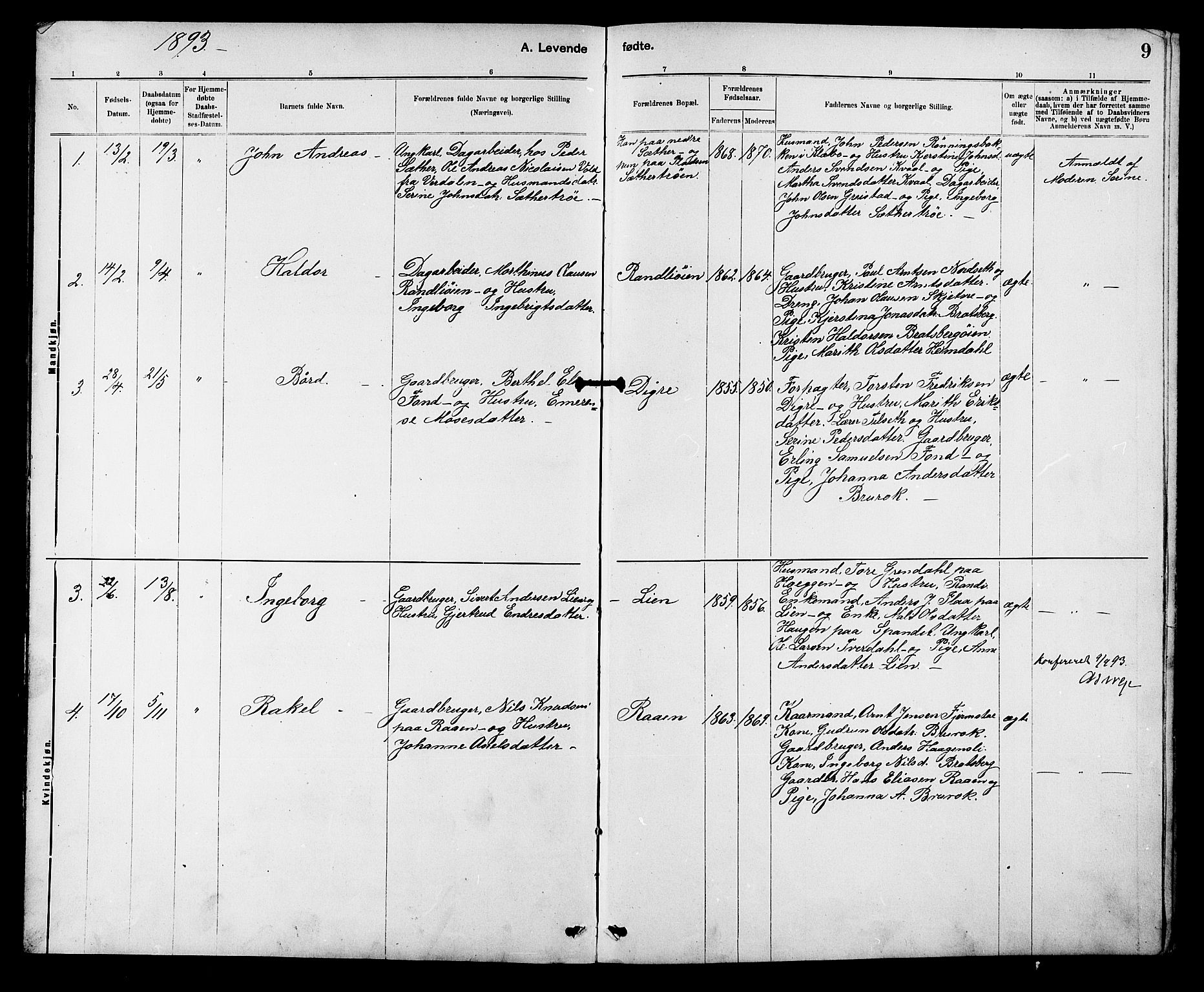 Ministerialprotokoller, klokkerbøker og fødselsregistre - Sør-Trøndelag, AV/SAT-A-1456/608/L0341: Klokkerbok nr. 608C07, 1890-1912, s. 9