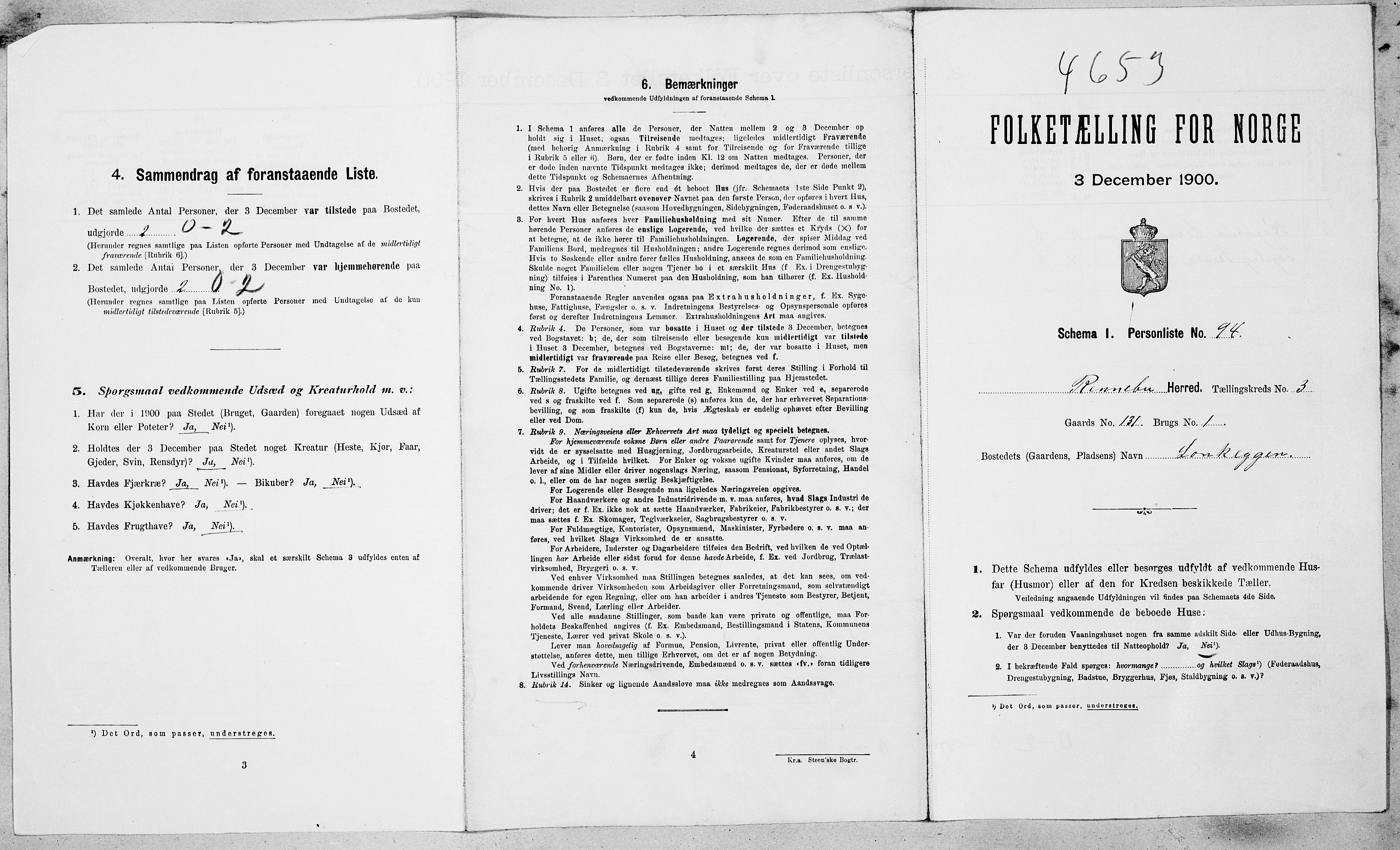 SAT, Folketelling 1900 for 1635 Rennebu herred, 1900, s. 576