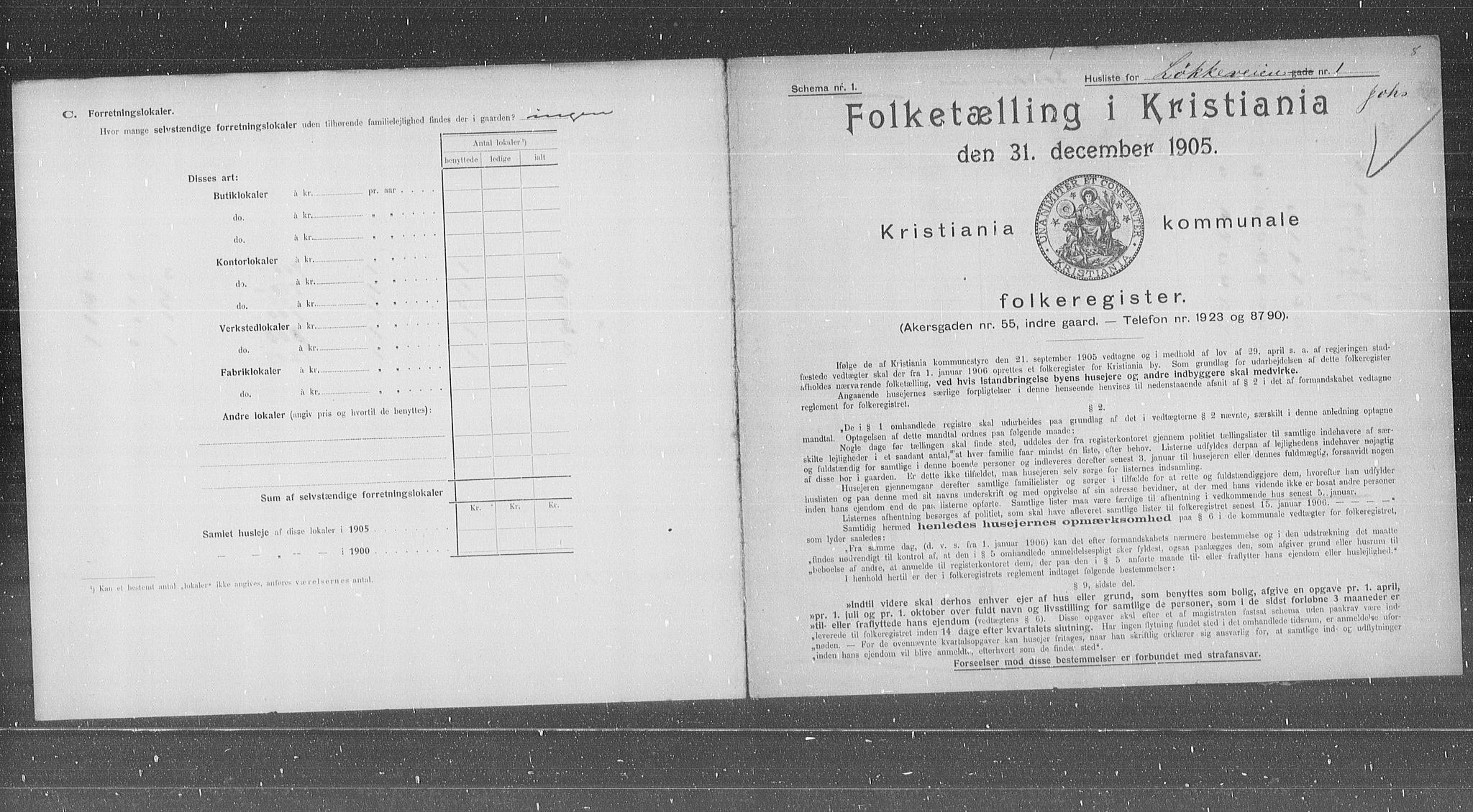 OBA, Kommunal folketelling 31.12.1905 for Kristiania kjøpstad, 1905, s. 30843