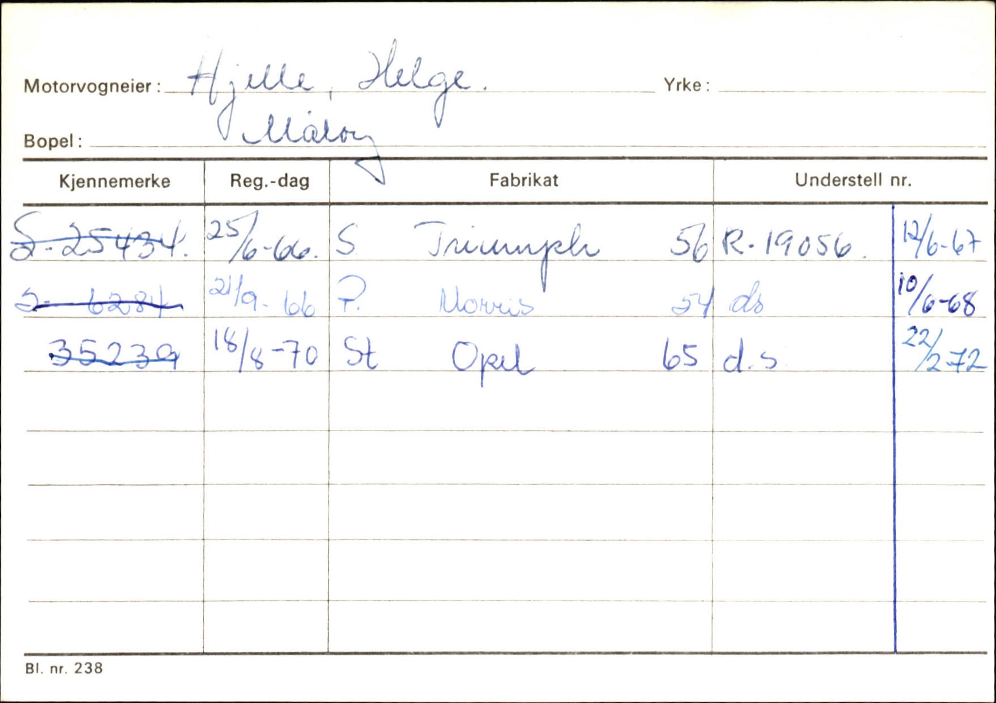 Statens vegvesen, Sogn og Fjordane vegkontor, SAB/A-5301/4/F/L0144: Registerkort Vågsøy A-R, 1945-1975, s. 1049