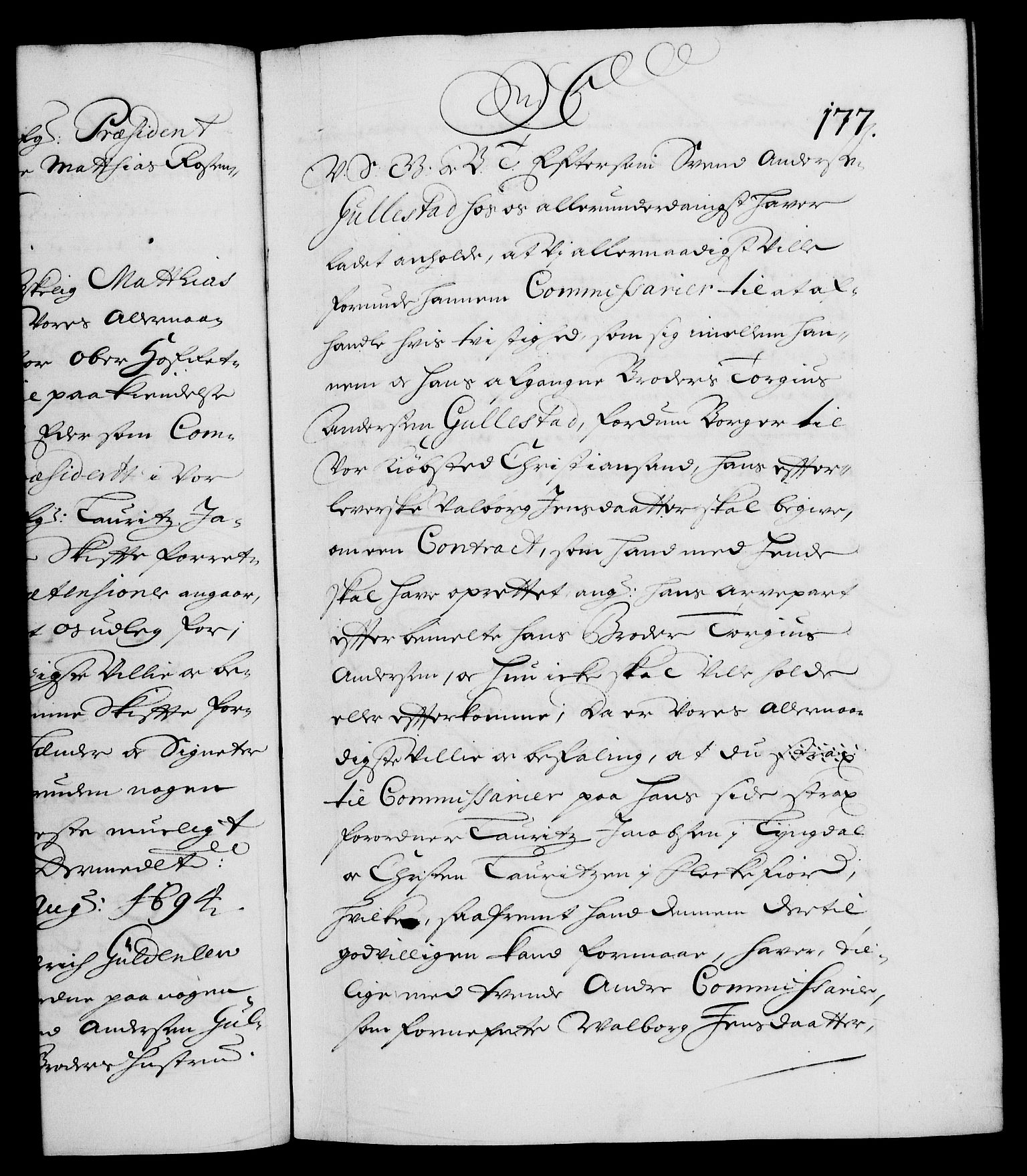 Danske Kanselli 1572-1799, AV/RA-EA-3023/F/Fc/Fca/Fcab/L0015: Norske tegnelser (mikrofilm), 1692-1699, s. 177a