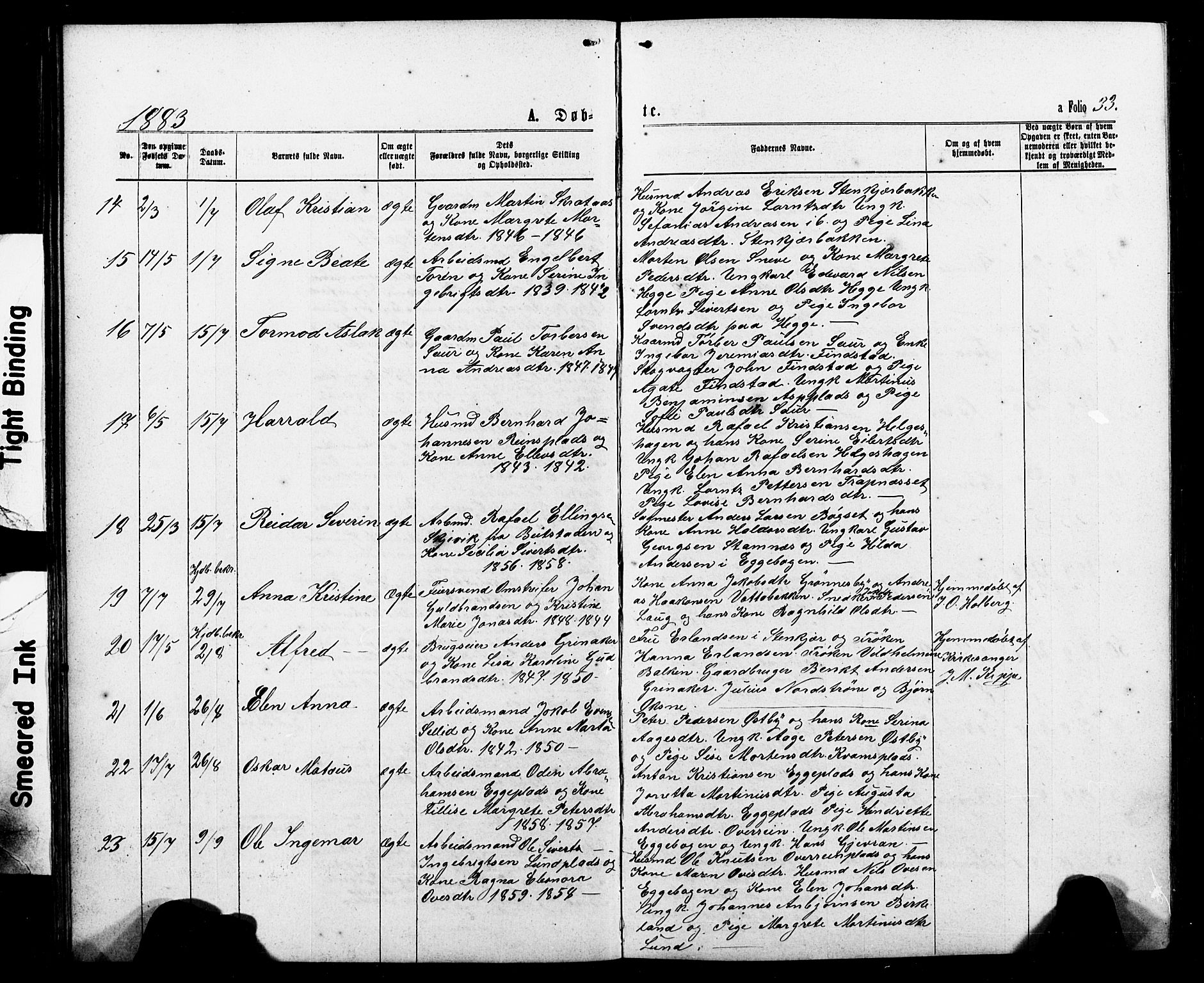 Ministerialprotokoller, klokkerbøker og fødselsregistre - Nord-Trøndelag, AV/SAT-A-1458/740/L0380: Klokkerbok nr. 740C01, 1868-1902, s. 33